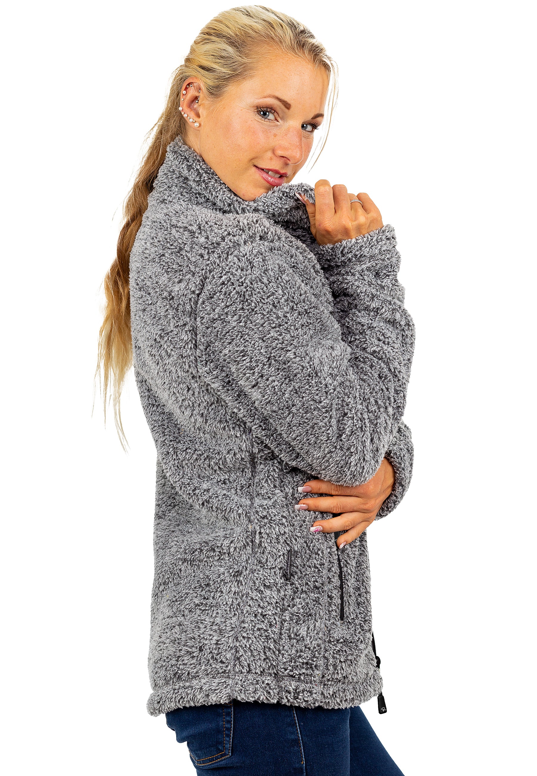 Damen Regular Fit Fleecejacke Kuschelig 22RSW002 - Granit