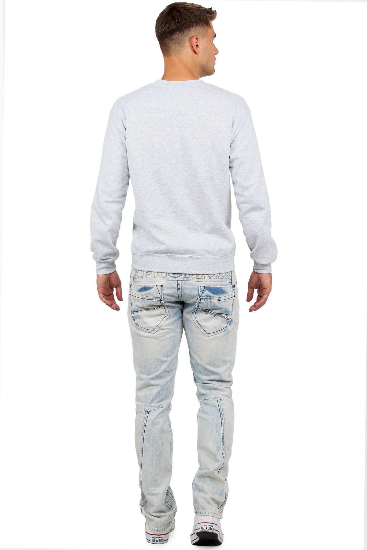 Herren Regular Fit Jeans Stonewashed in Blue – Cipo & Baxx – Ansicht 6