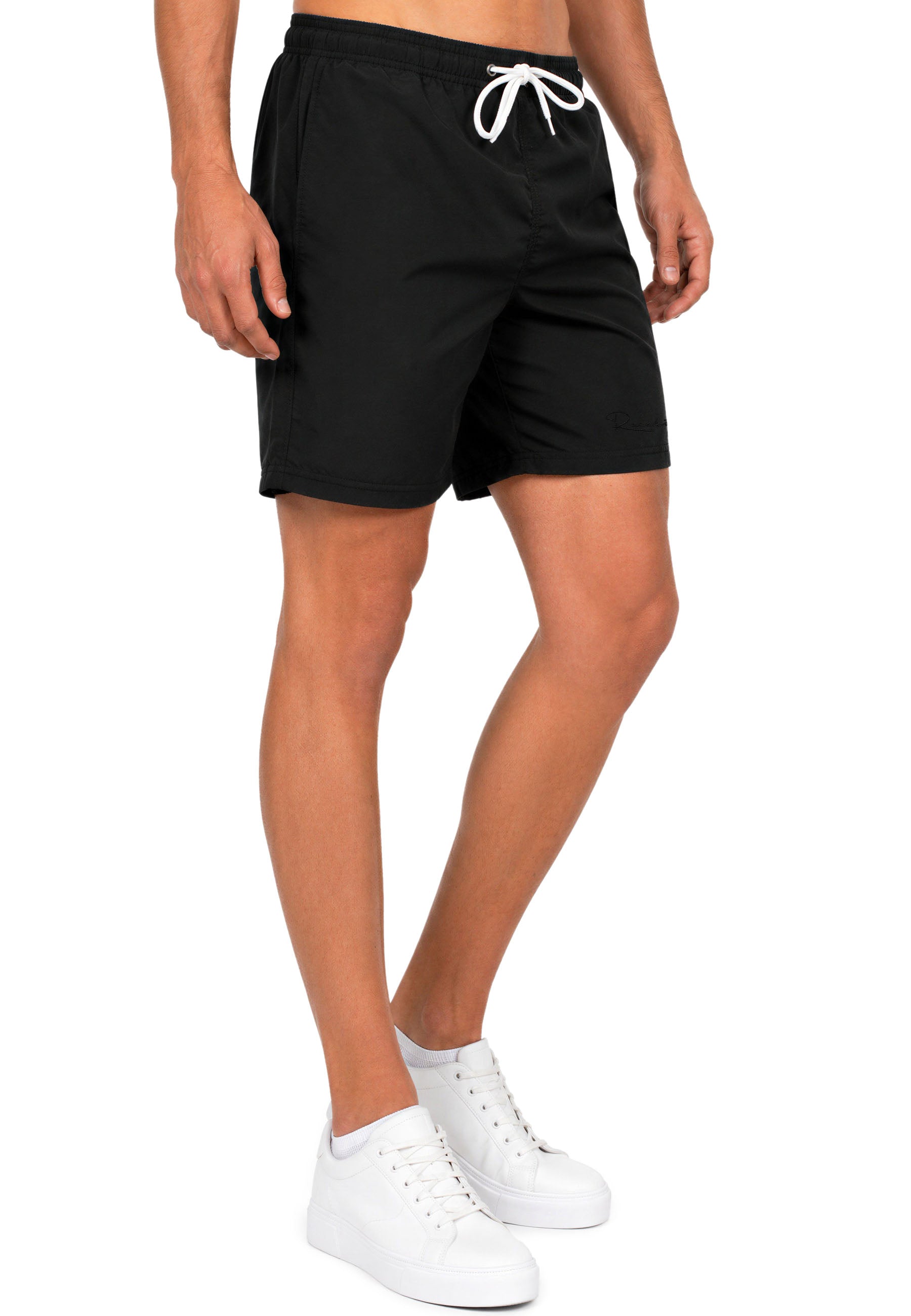 Herren Regular Fit Shorts Mid Waist 25RS073 - Black