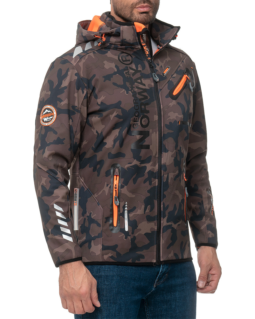 Herren Regular Fit Softshelljacke royaute men in Kaki-Orange – Geographical Norway – Ansicht 6