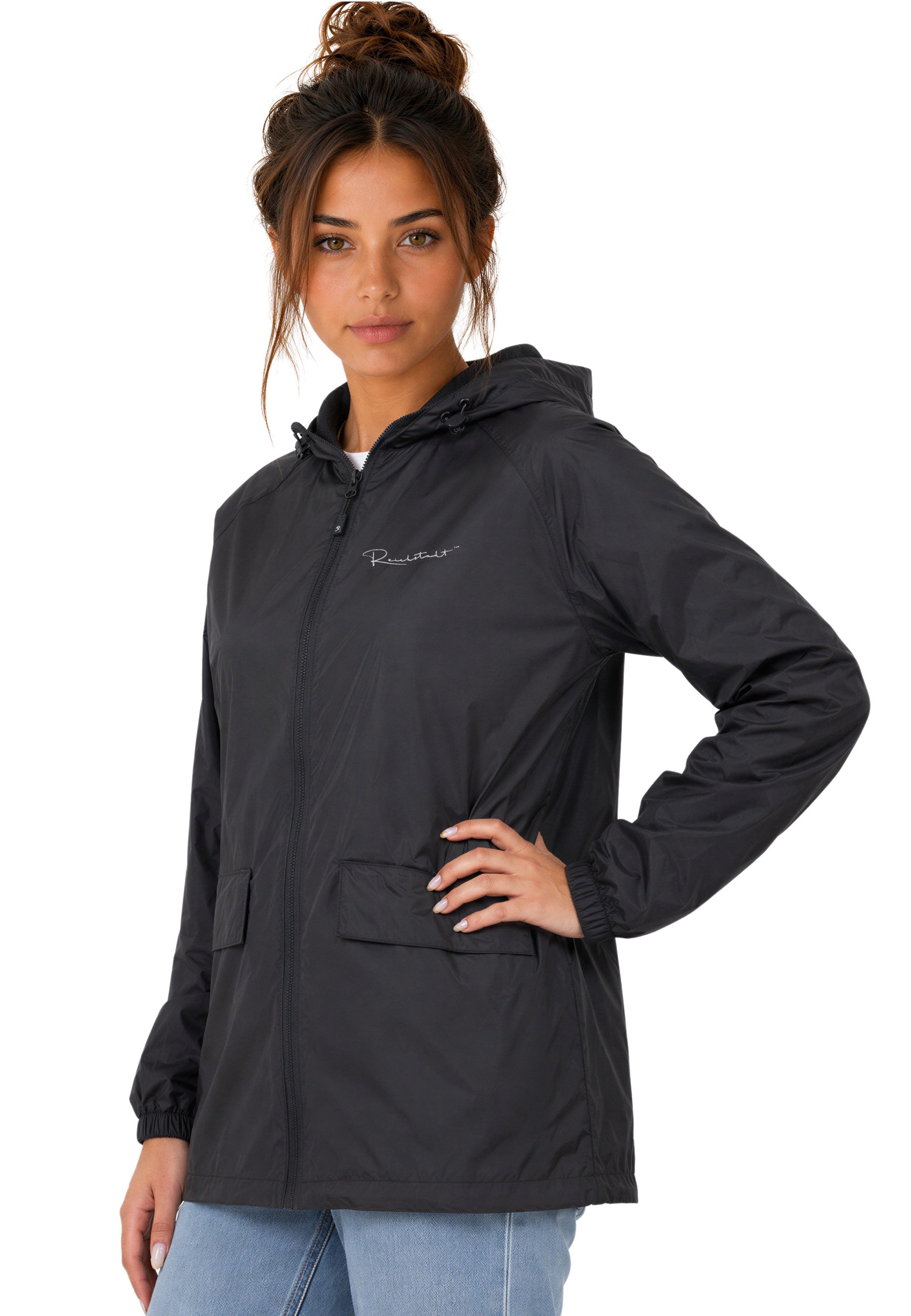 Damen Relaxed Fit Allwetter Windbreaker 24RSW054 - Black