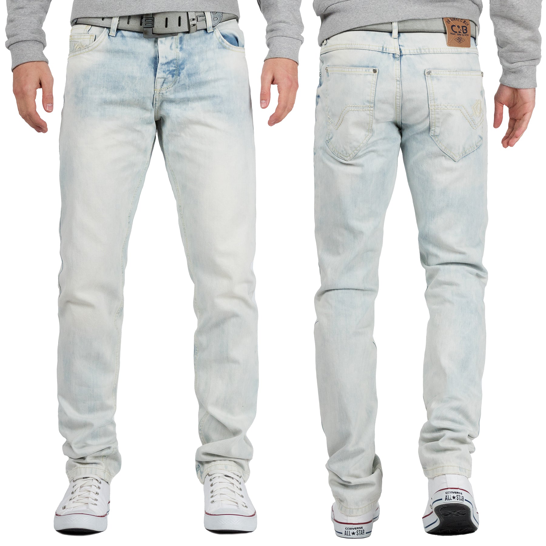 Herren Regular Fit Jeans Stonewashed CD319X - Light Blue