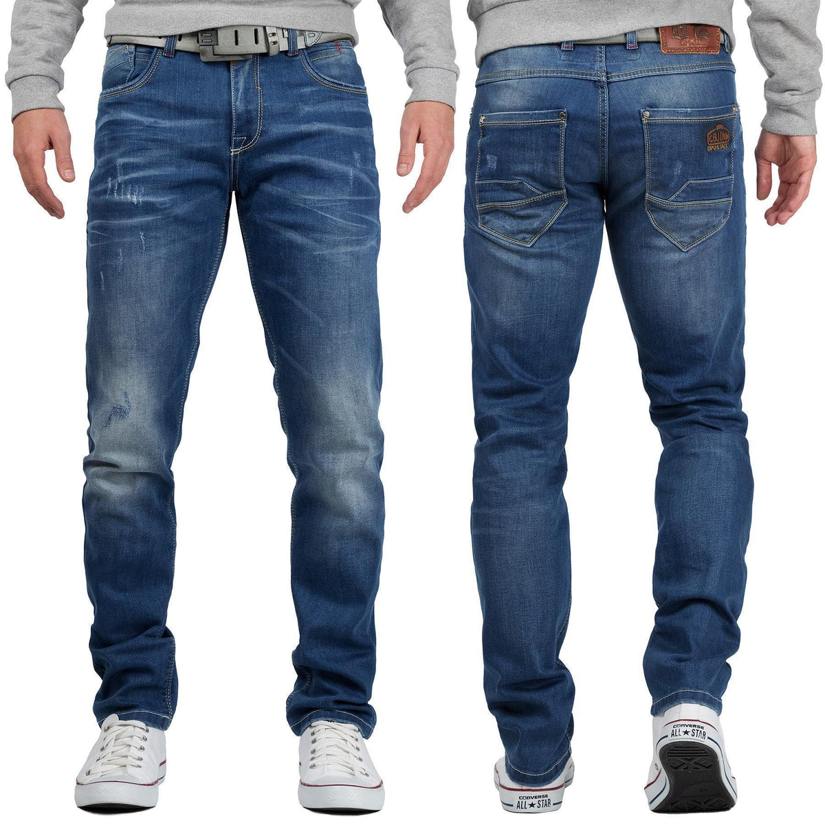 Herren Regular Fit Jeans Stonewashed in Blue – Cipo & Baxx – Ansicht 6