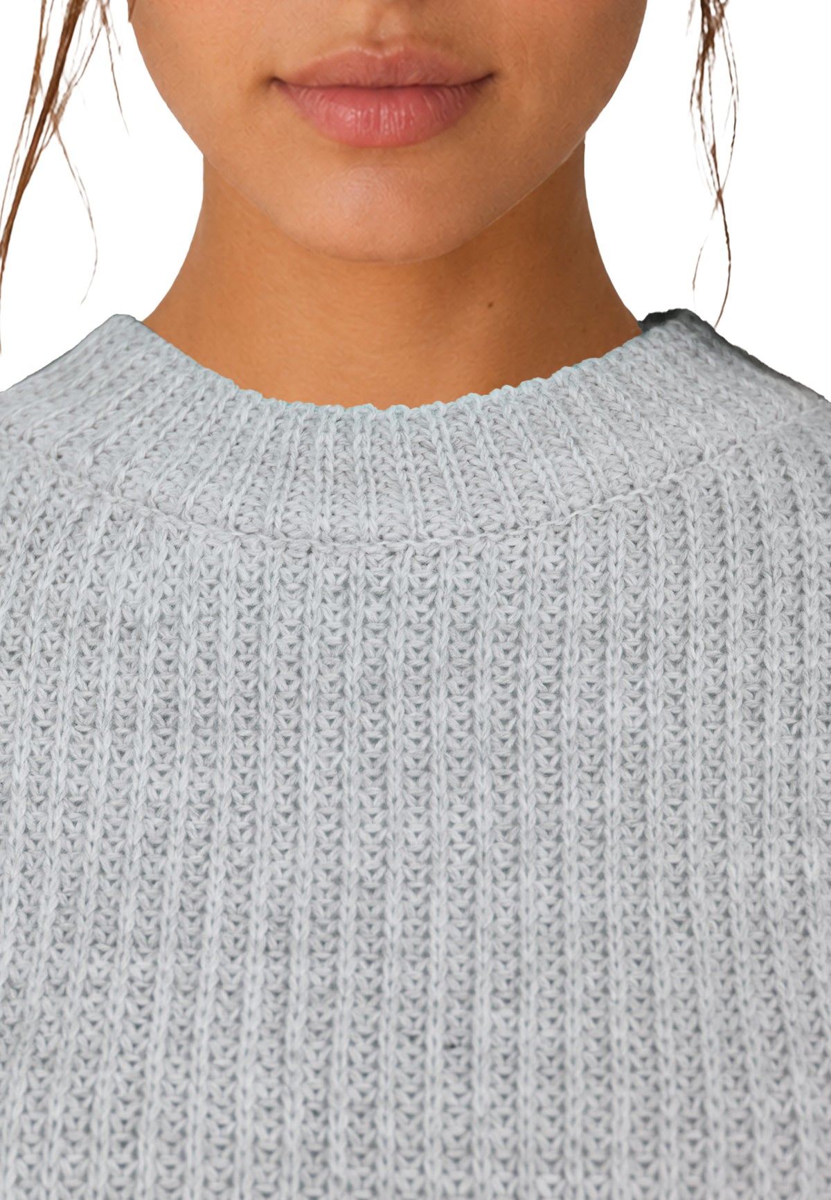 Damen Relaxed Fit Strickpullover 25RSW093 - Grey