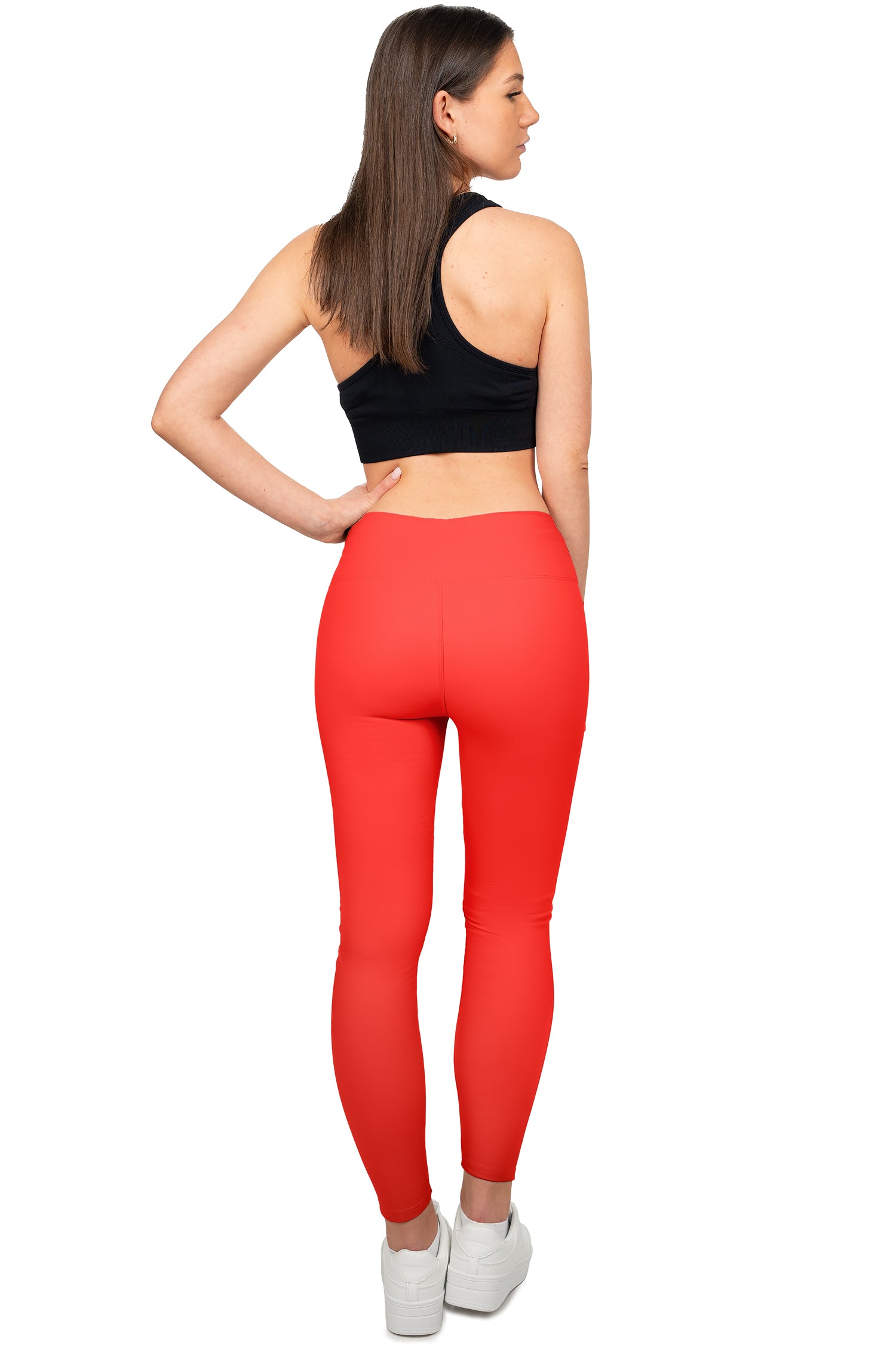 Damen Skinny Fit Hose High Waist 25RSW066 - Red
