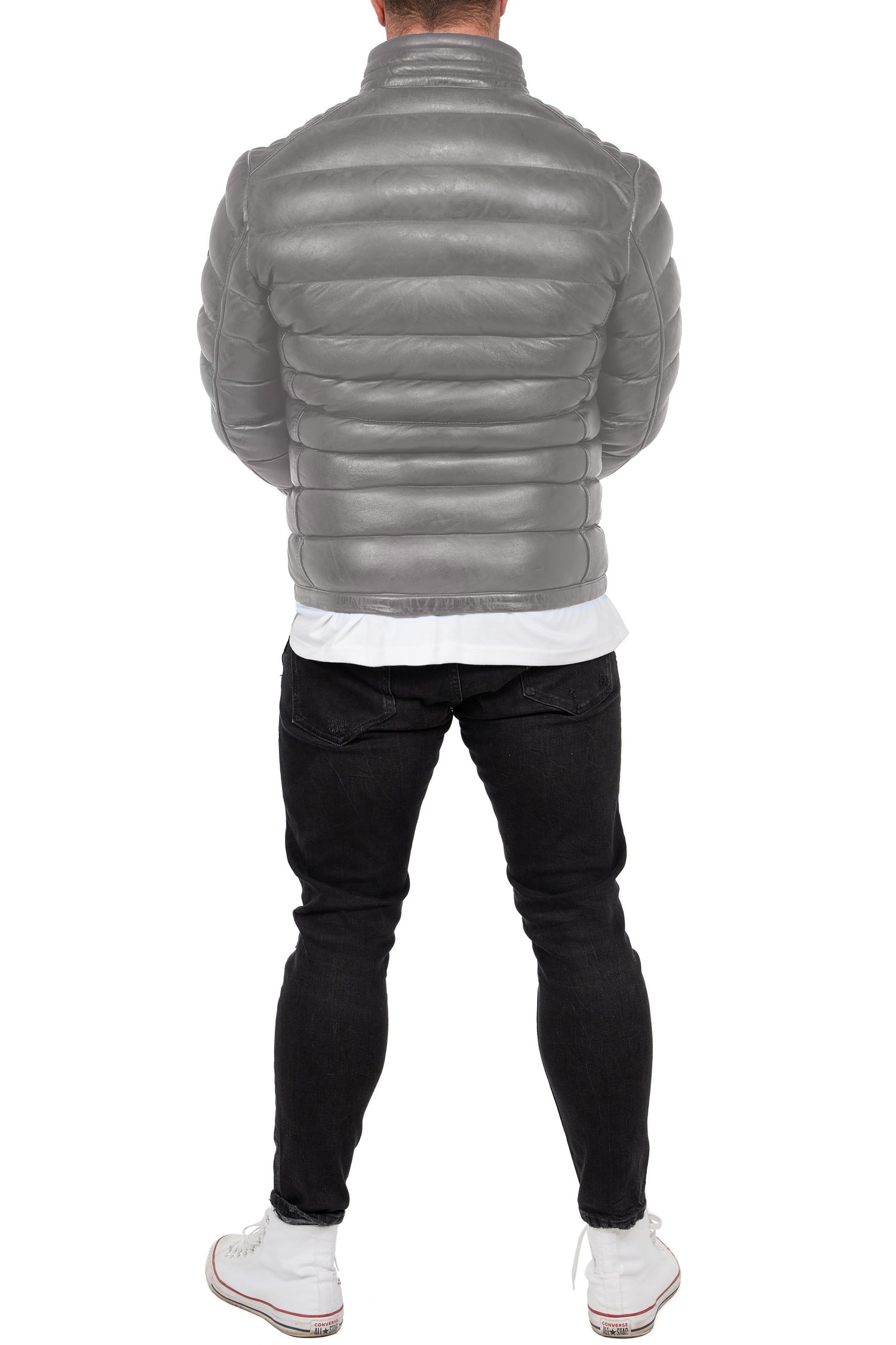 Reichstadt Herren Regular Fit Lederjacke Grau (Modell 19RS016) - Ansicht 6