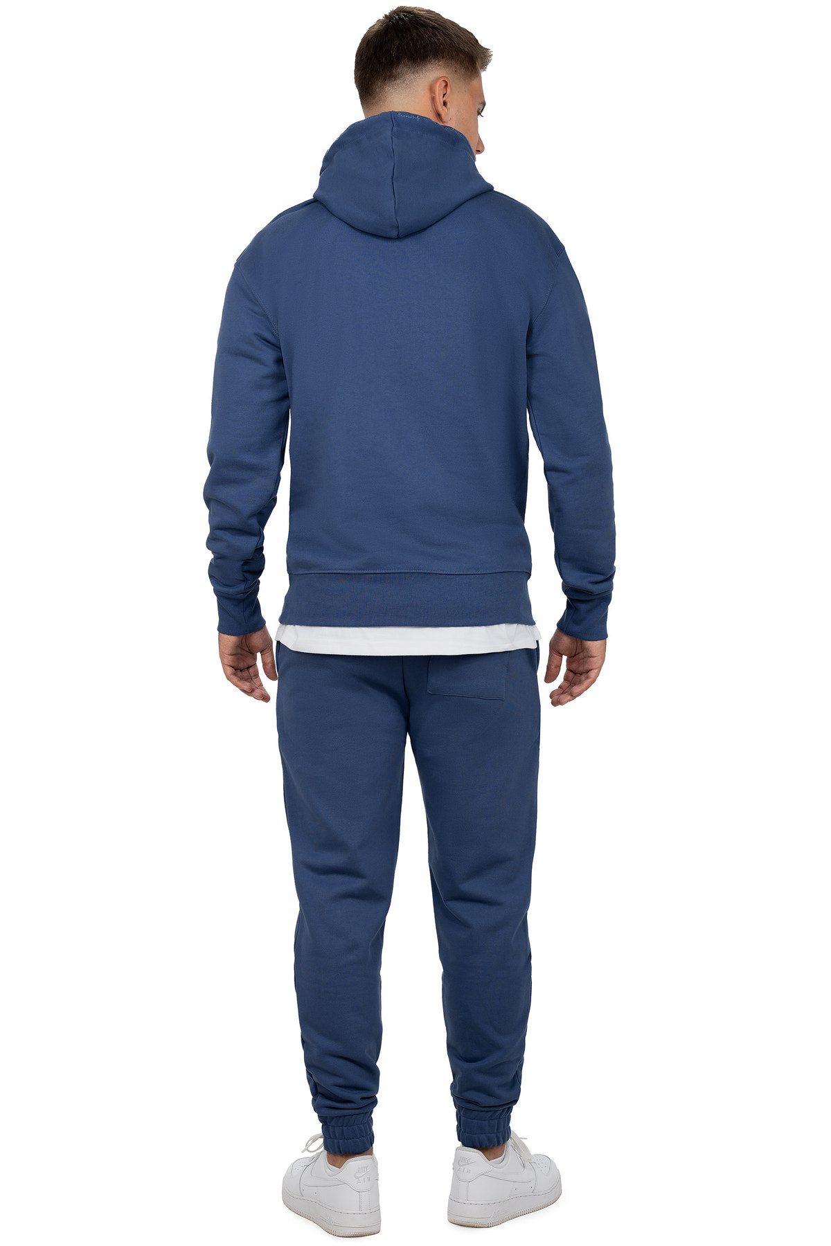 Herren Regular Fit Jogginghose Marken-Stick in Dark Blue – Reichstadt – Ansicht 6