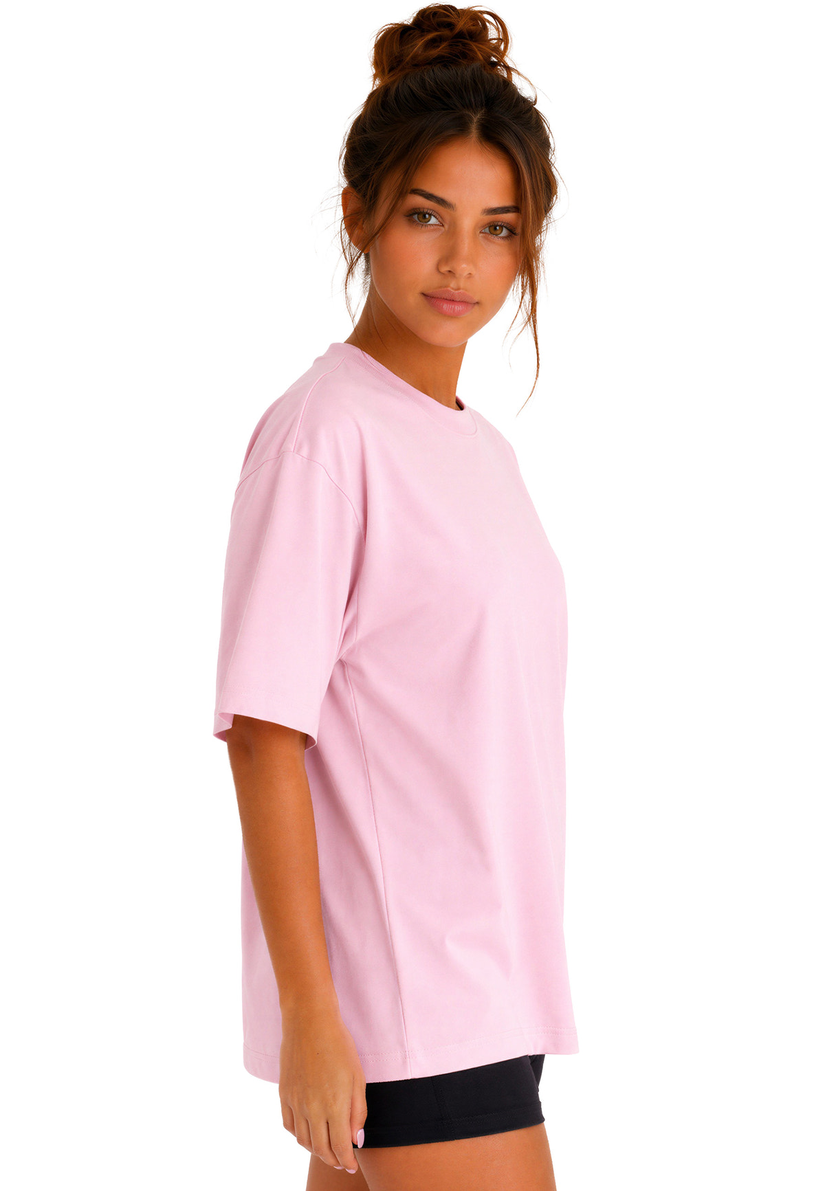 Damen Regular Fit T-Shirt Shoulder Drop in Pink – Reichstadt – Ansicht 6