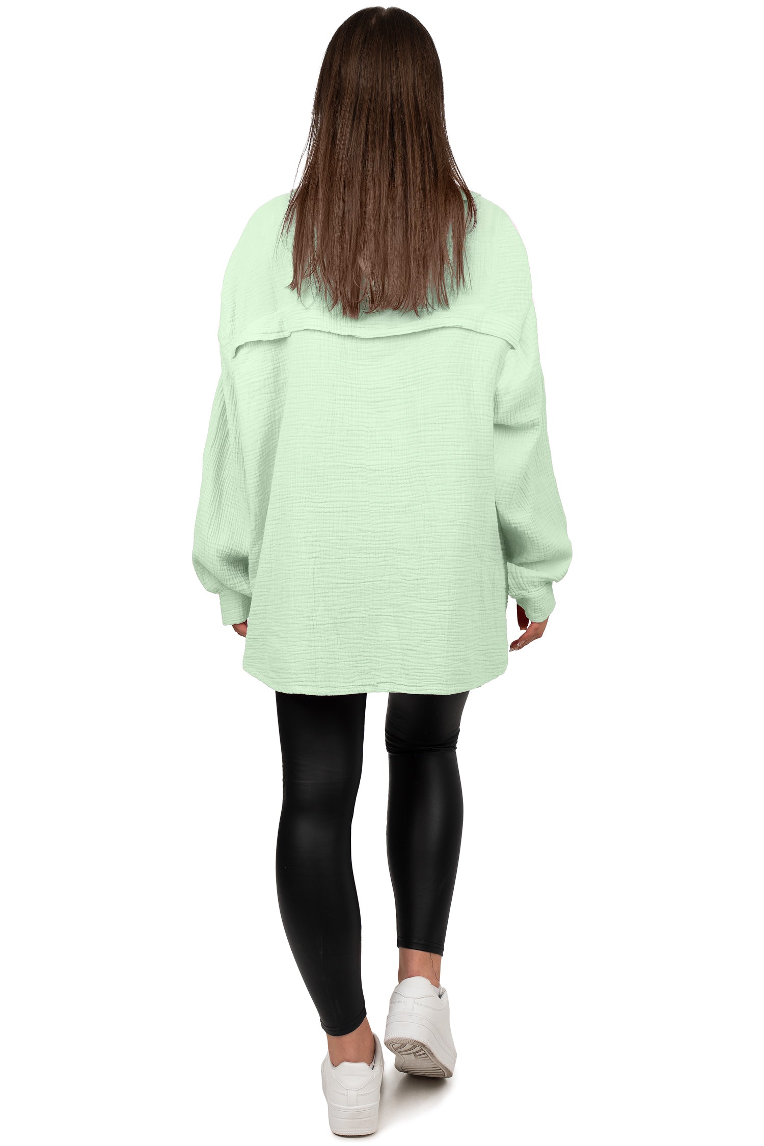 Damen Relaxed Fit Bluse Musselin 25RSW080 - Mint