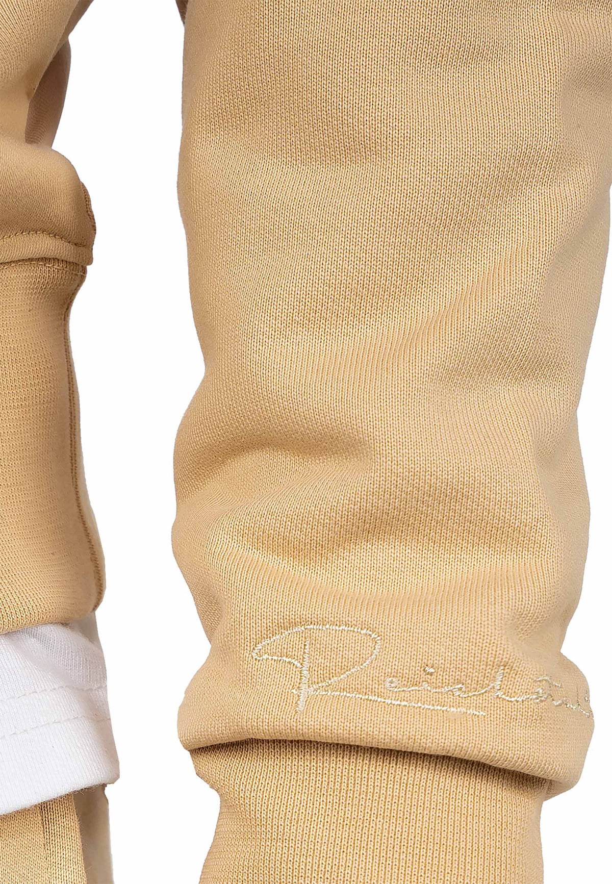 Herren Regular Fit Hoodie Marken-Stick in Beige – Reichstadt – Ansicht 6