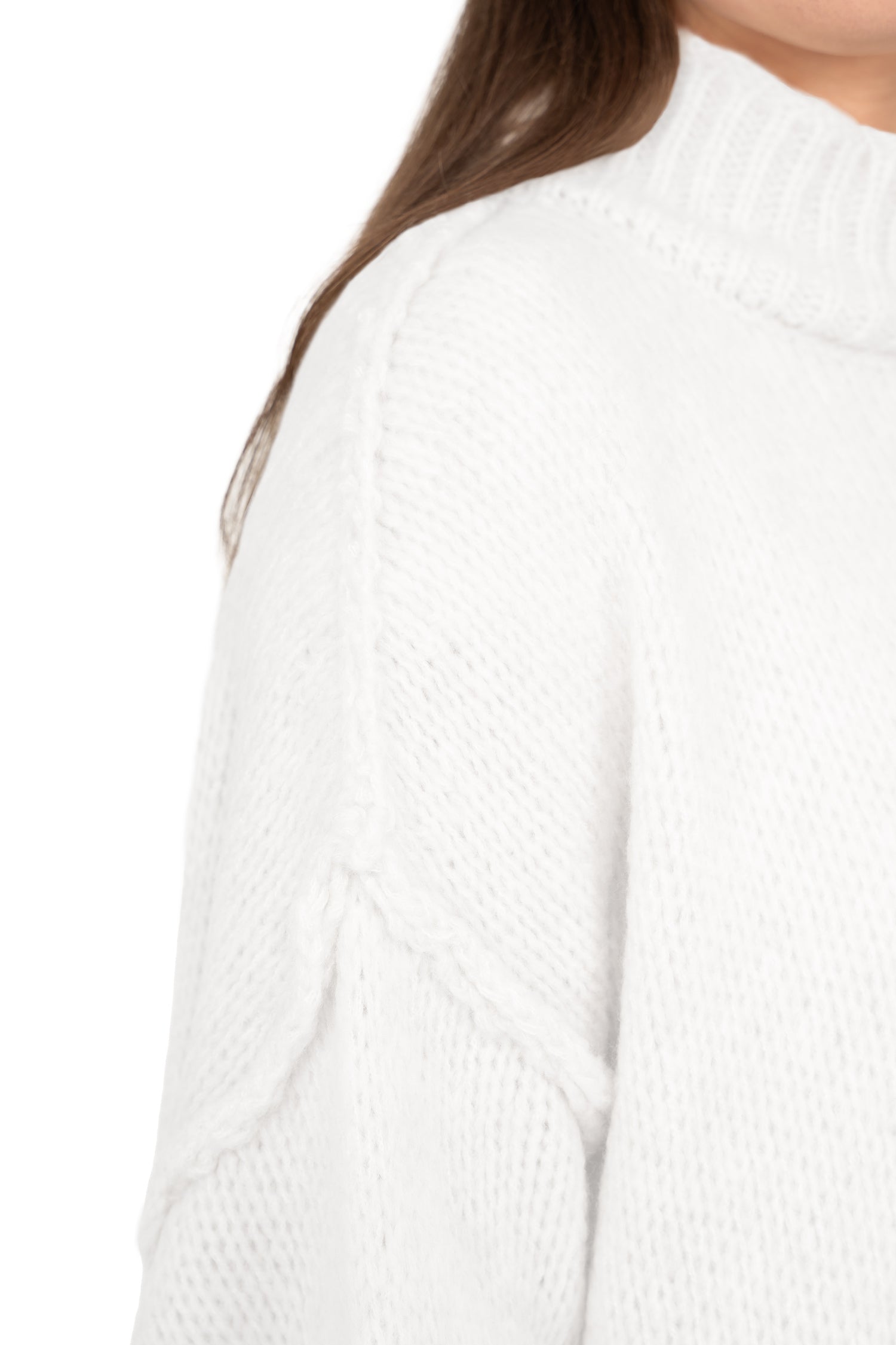 Damen Relaxed Fit Strickpullover 25RSW095 - White
