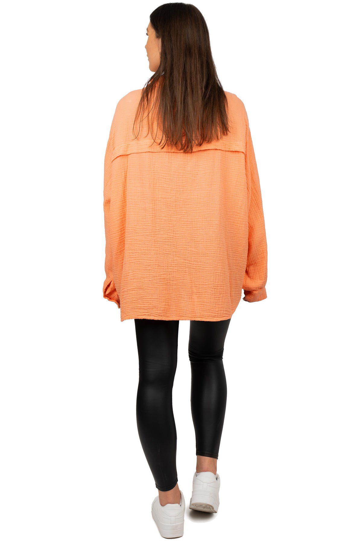 Damen Relaxed Fit Bluse Musselin 25RSW080 - Orange