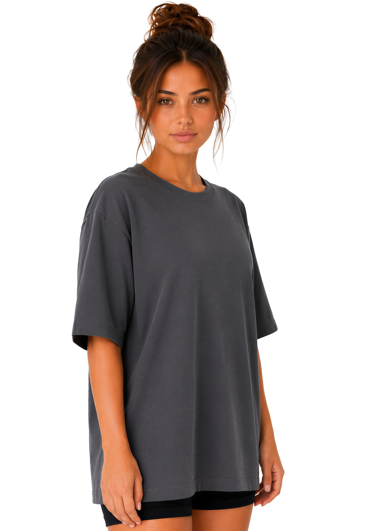 Damen Oversized T-Shirt in Dark Grey – Reichstadt – Ansicht 6