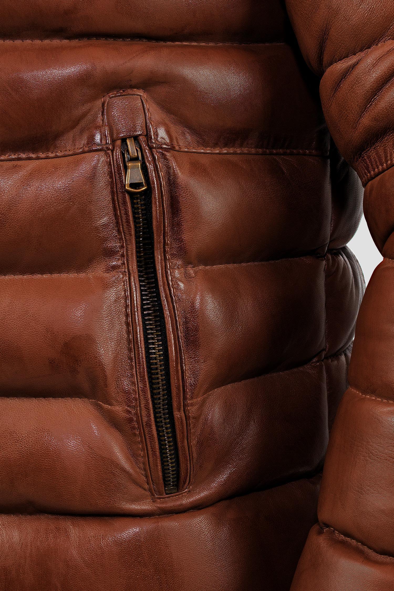 Reichstadt Herren Regular Fit Lederjacke Cognac (Modell 19RS016) - Ansicht 6