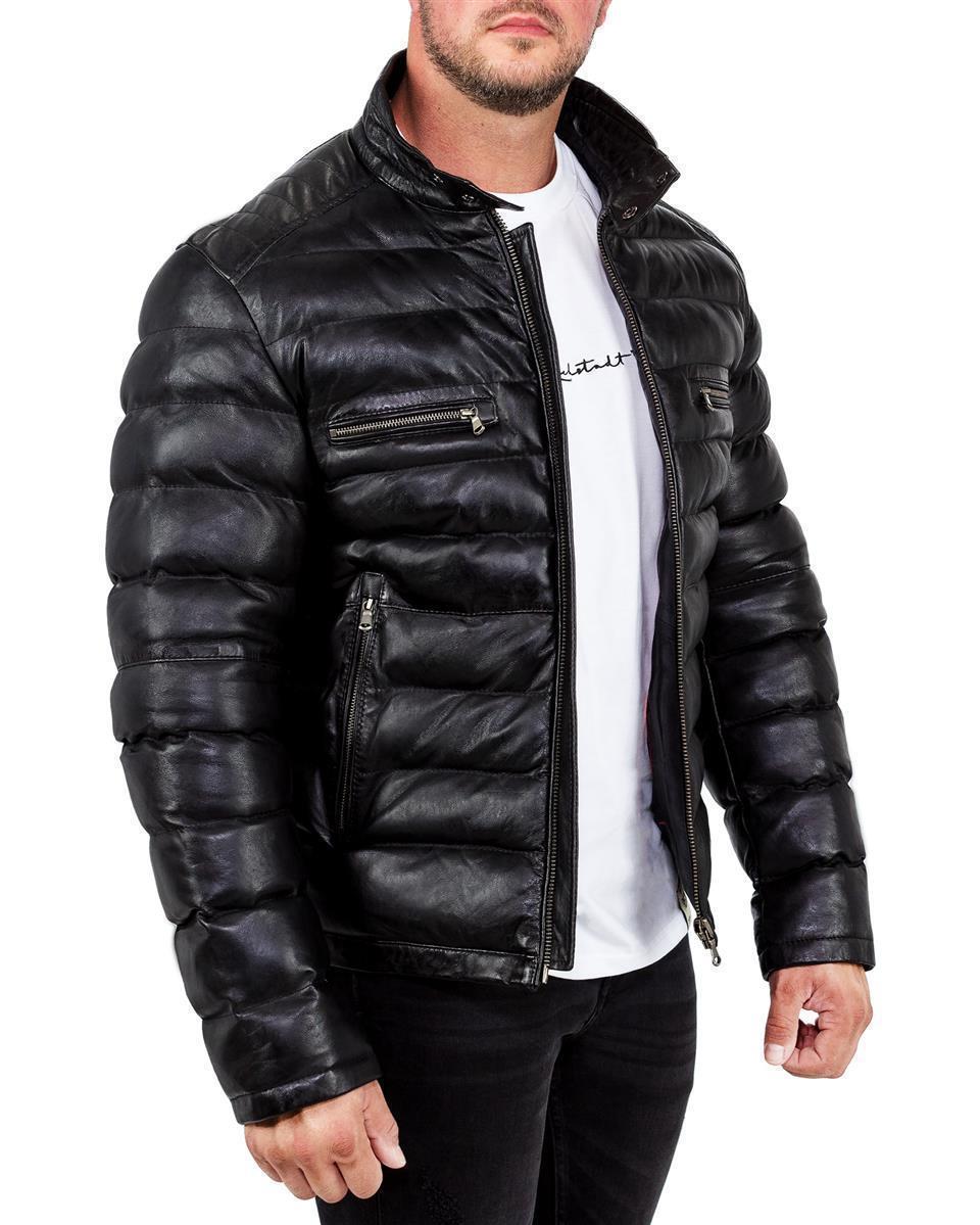 Reichstadt Herren Regular Fit Lederjacke Schwarz (Modell 19RS016) - Ansicht 6