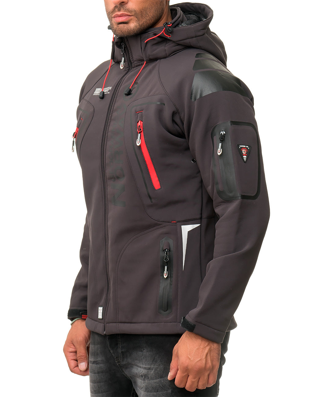 Herren Regular Fit Softshelljacke techno men in Dark Grey – Geographical Norway – Ansicht 6