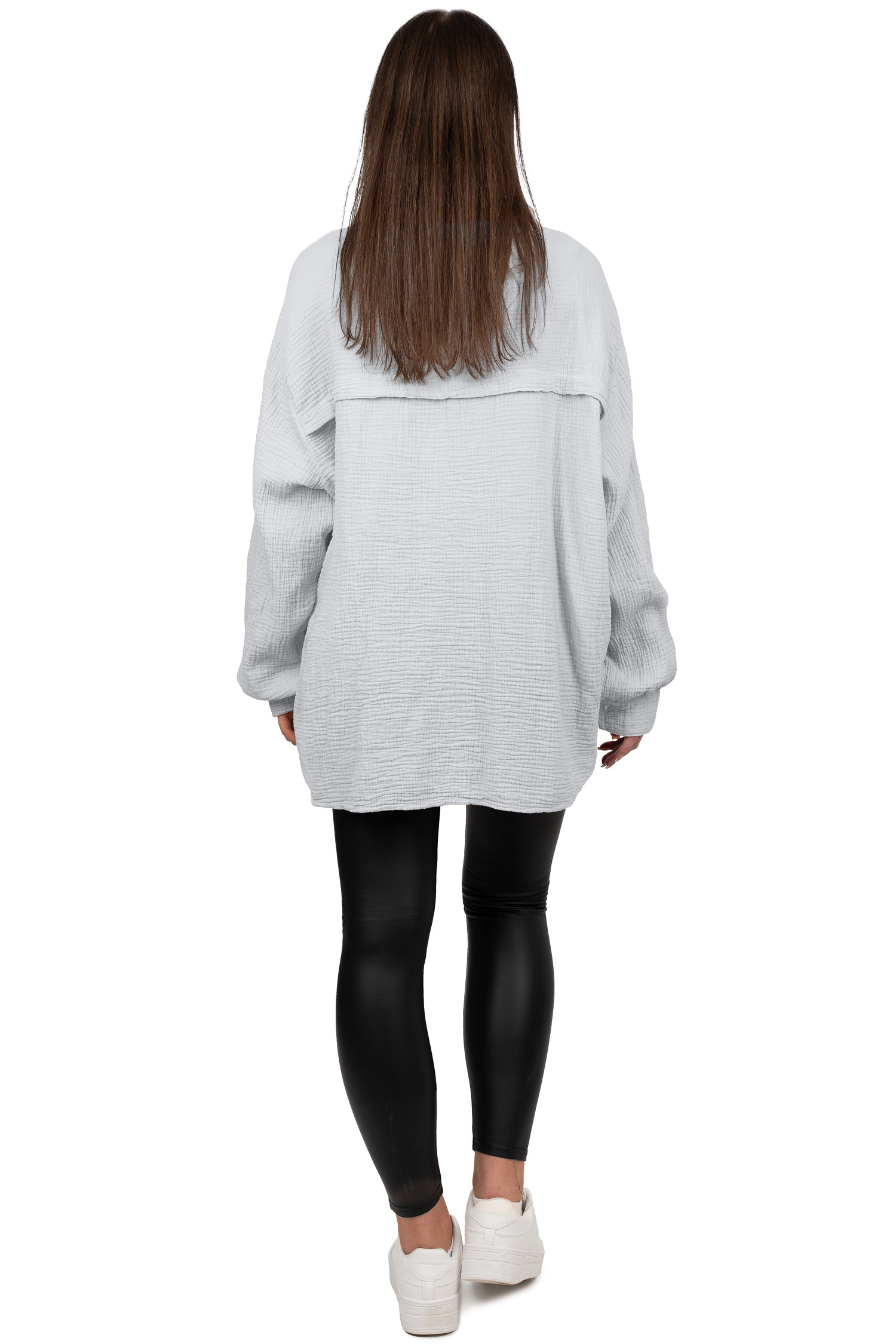 Damen Relaxed Fit Bluse Musselin 25RSW080 - Grey