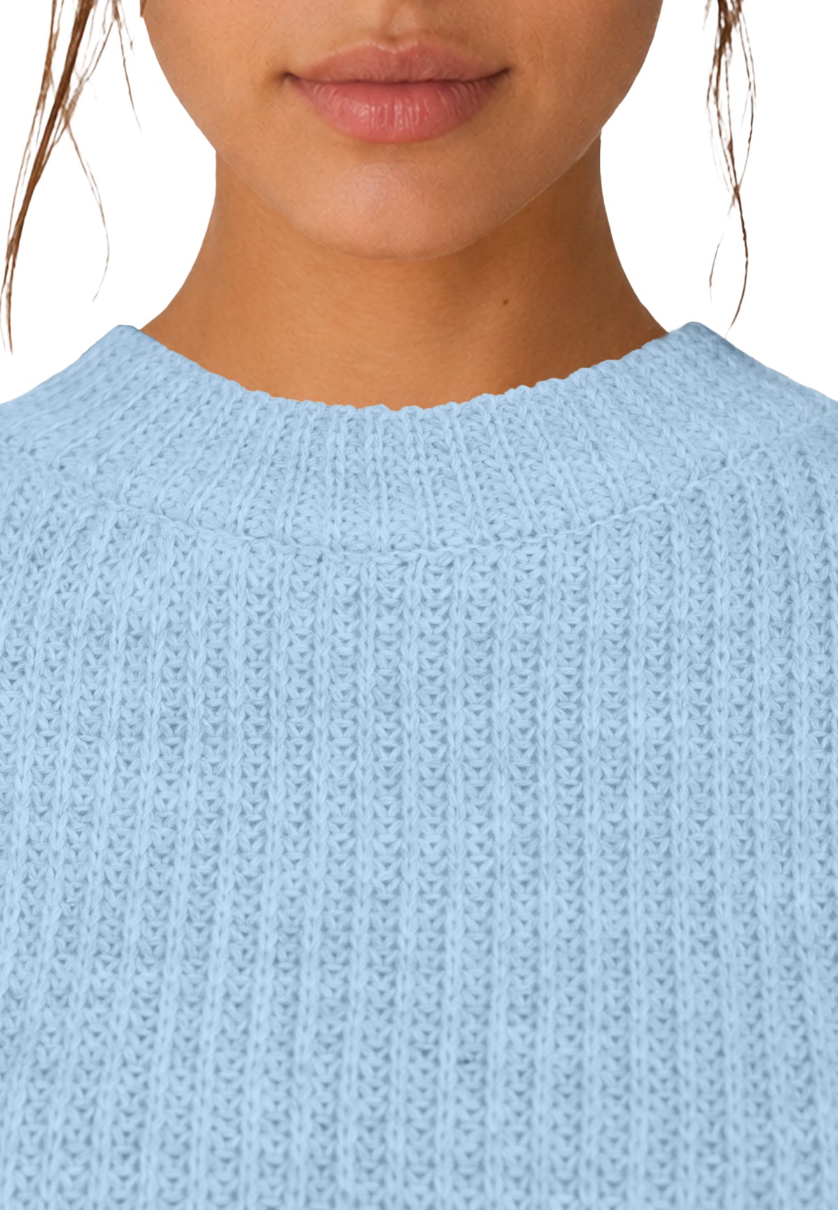 Damen Relaxed Fit Strickpullover 25RSW093 - Baby Blue