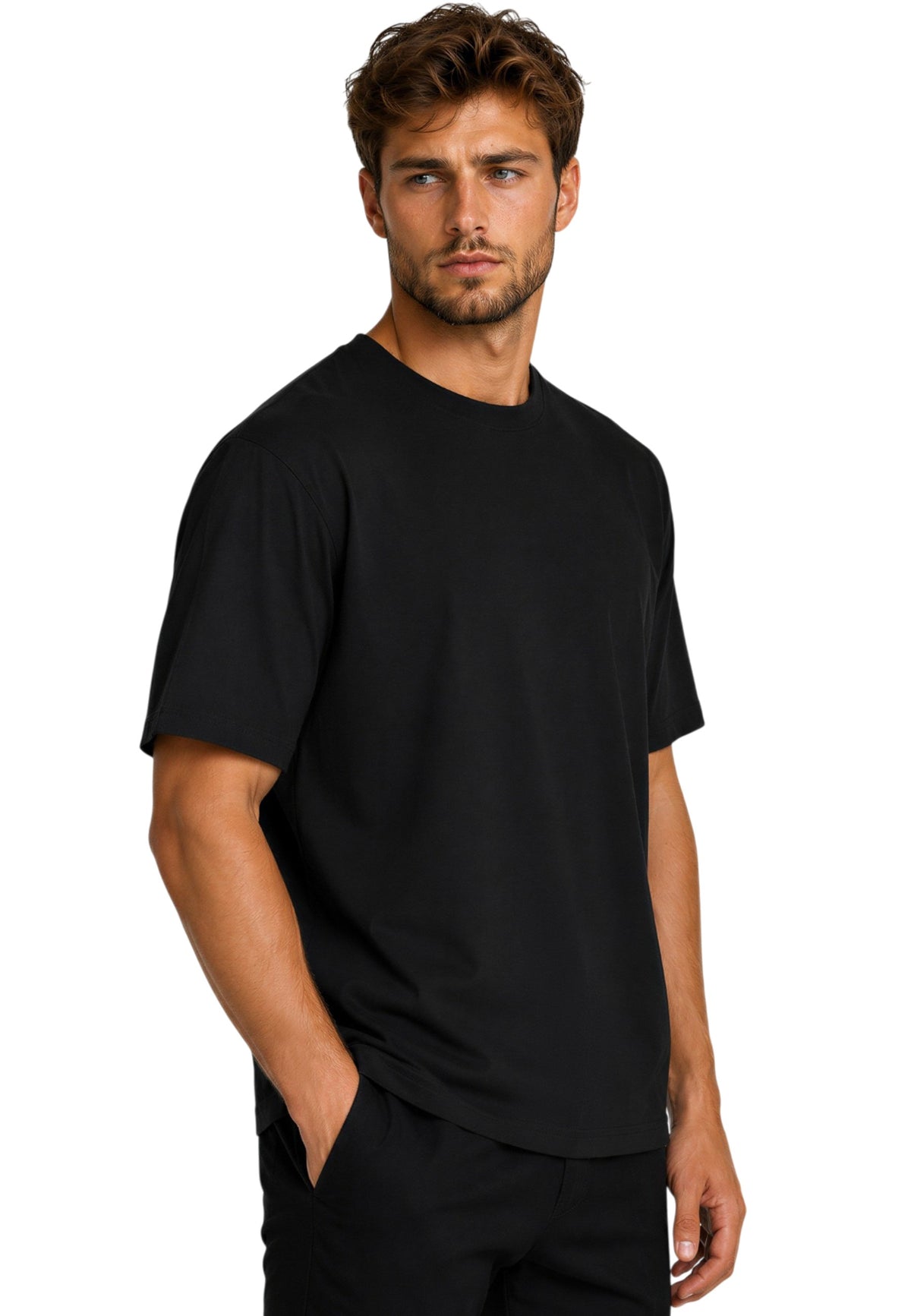 Herren Relaxed Fit T-Shirt in Black – Reichstadt – Ansicht 6