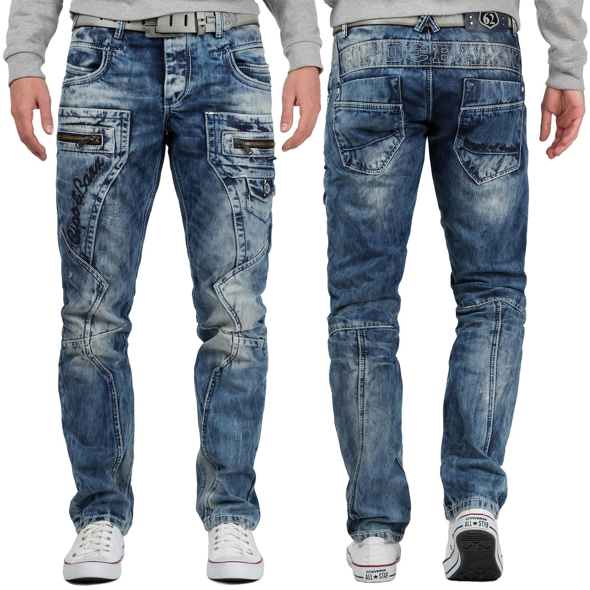 Herren Regular Fit Jeans Stonewashed in Blue – Cipo & Baxx – Ansicht 6