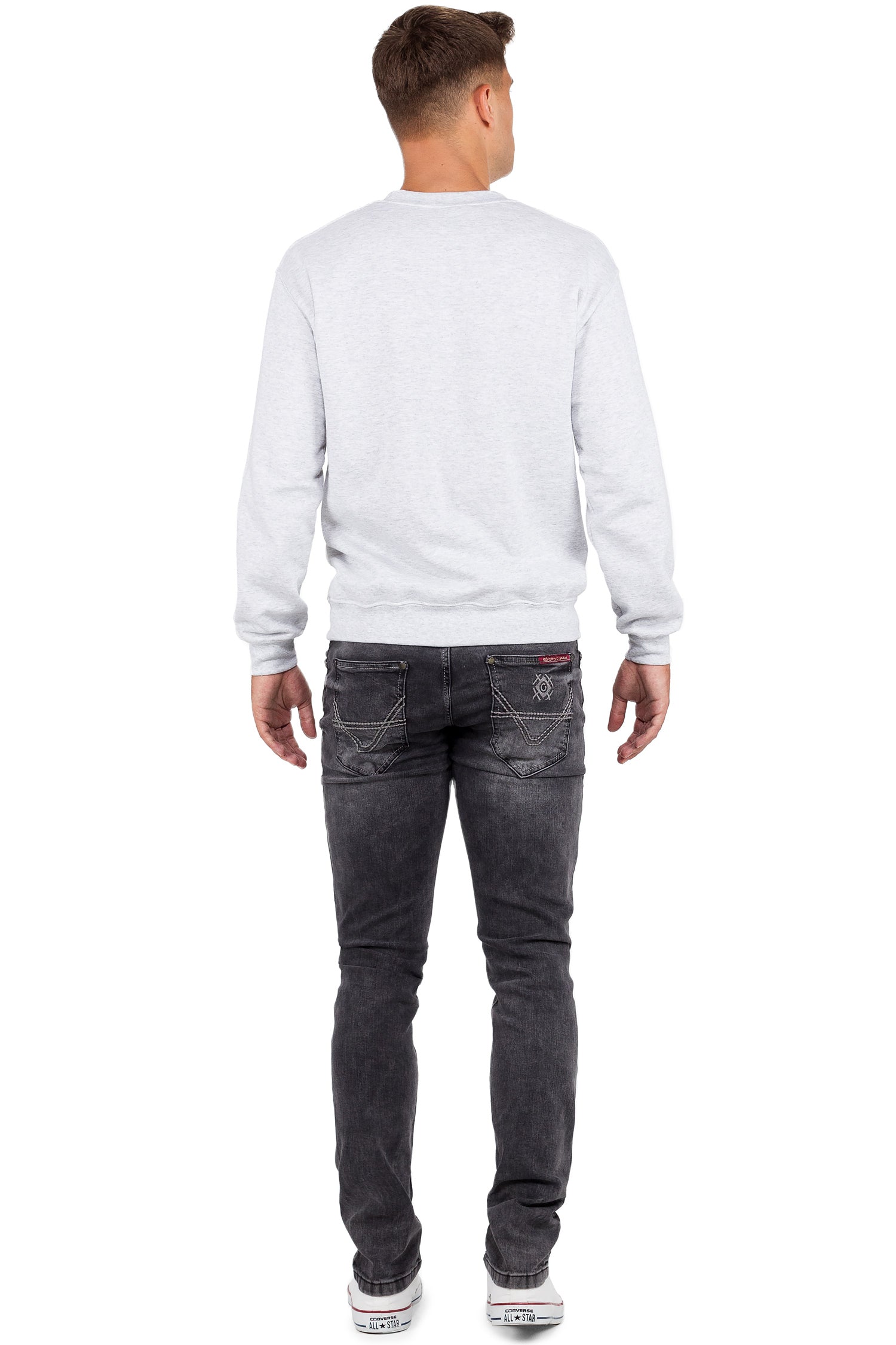 Herren Slim Fit Jeans Stonewashed CD533 - Grey