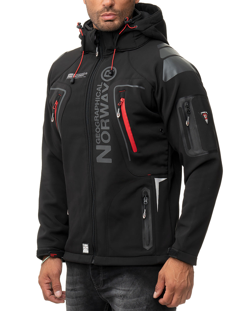 Herren Regular Fit Softshelljacke techno men Black - mehrfarbig