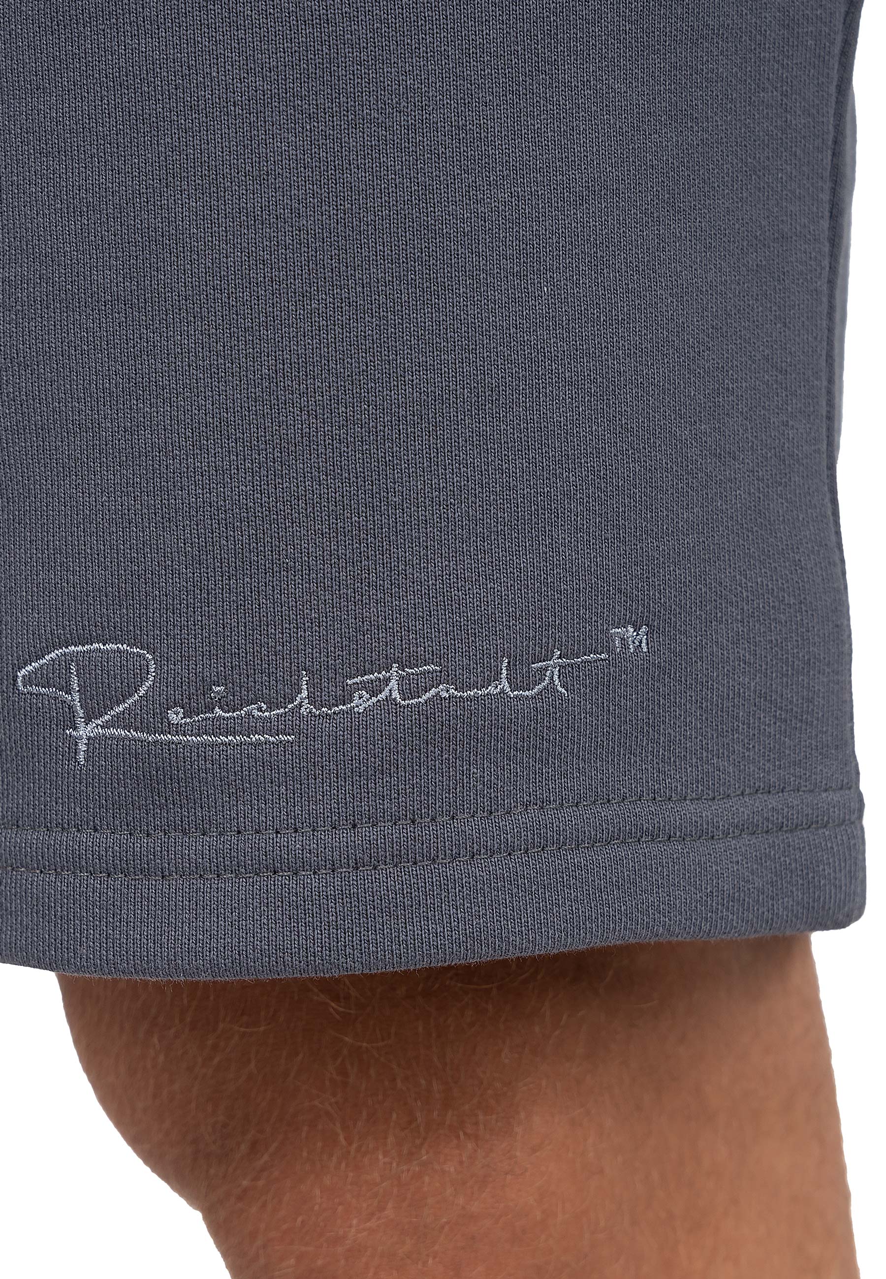 Herren Regular Fit Shorts Marken-Stick 23RS036 - Anthracite