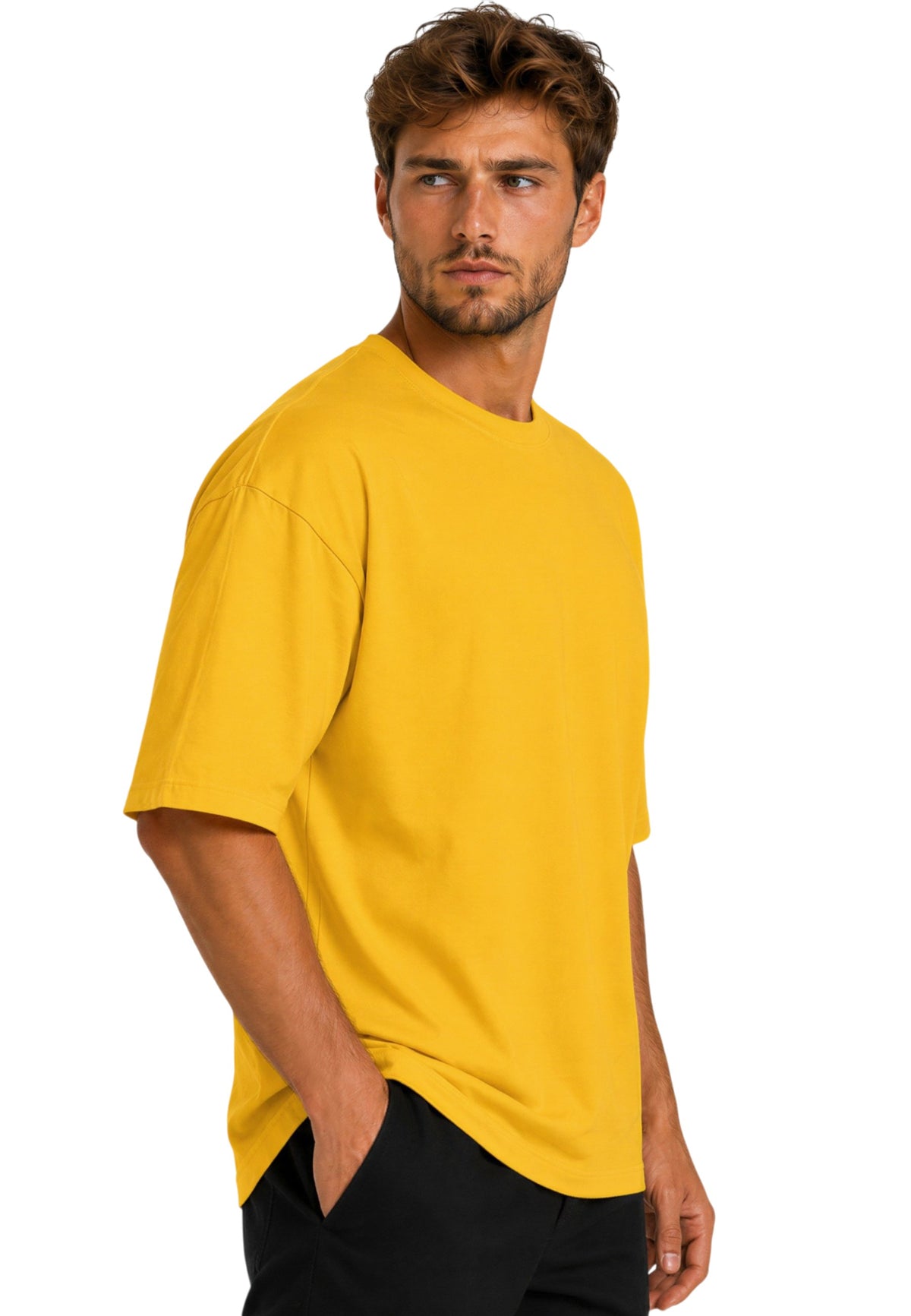 Herren Relaxed Fit T-Shirt in Yellow – Reichstadt – Ansicht 6