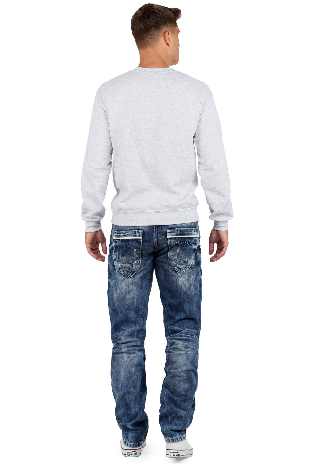 Herren Regular Fit Jeans Stonewashed in Blue – Cipo & Baxx – Ansicht 6