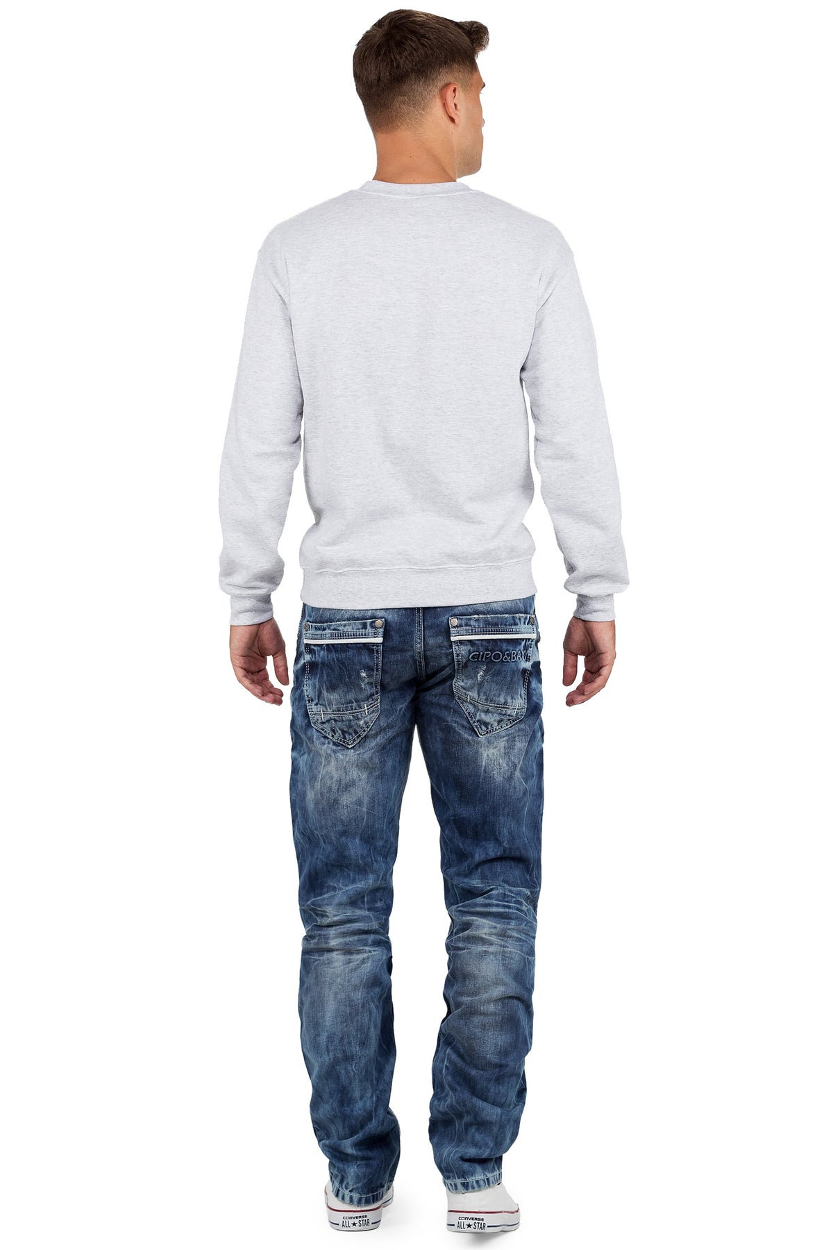 Herren Regular Fit Jeans Stonewashed in Blue – Cipo & Baxx – Ansicht 6