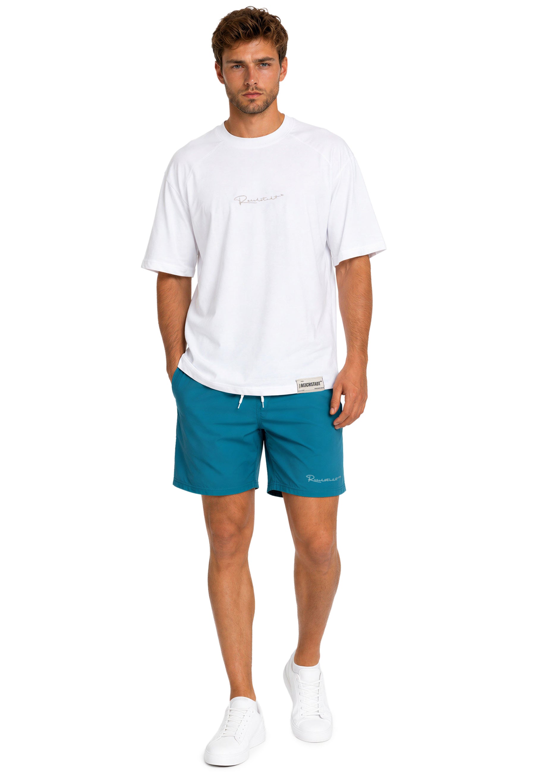 Herren Regular Fit Shorts Mid Waist 25RS073 - Blue