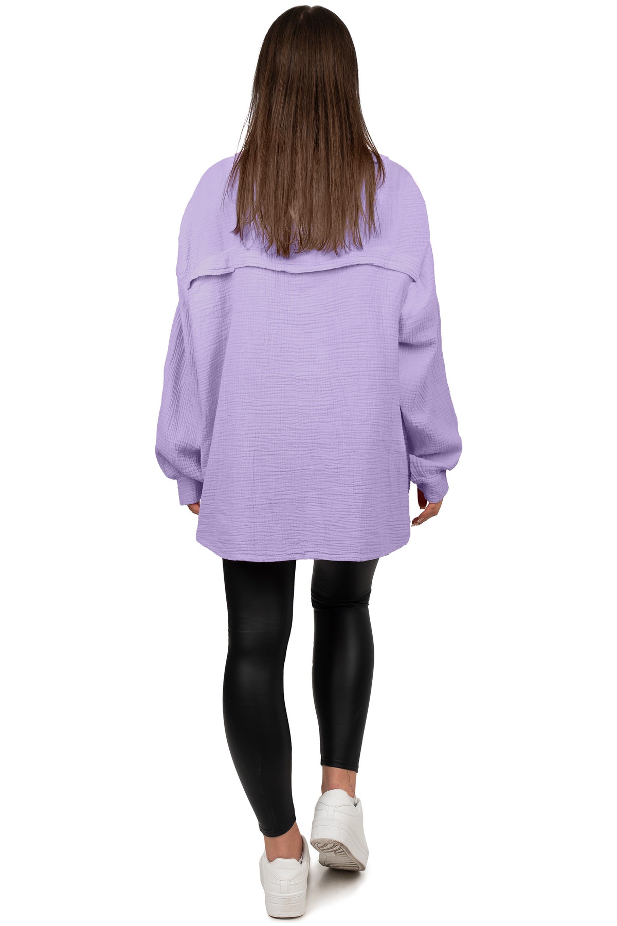 Damen Relaxed Fit Bluse Musselin 25RSW080 - Purple