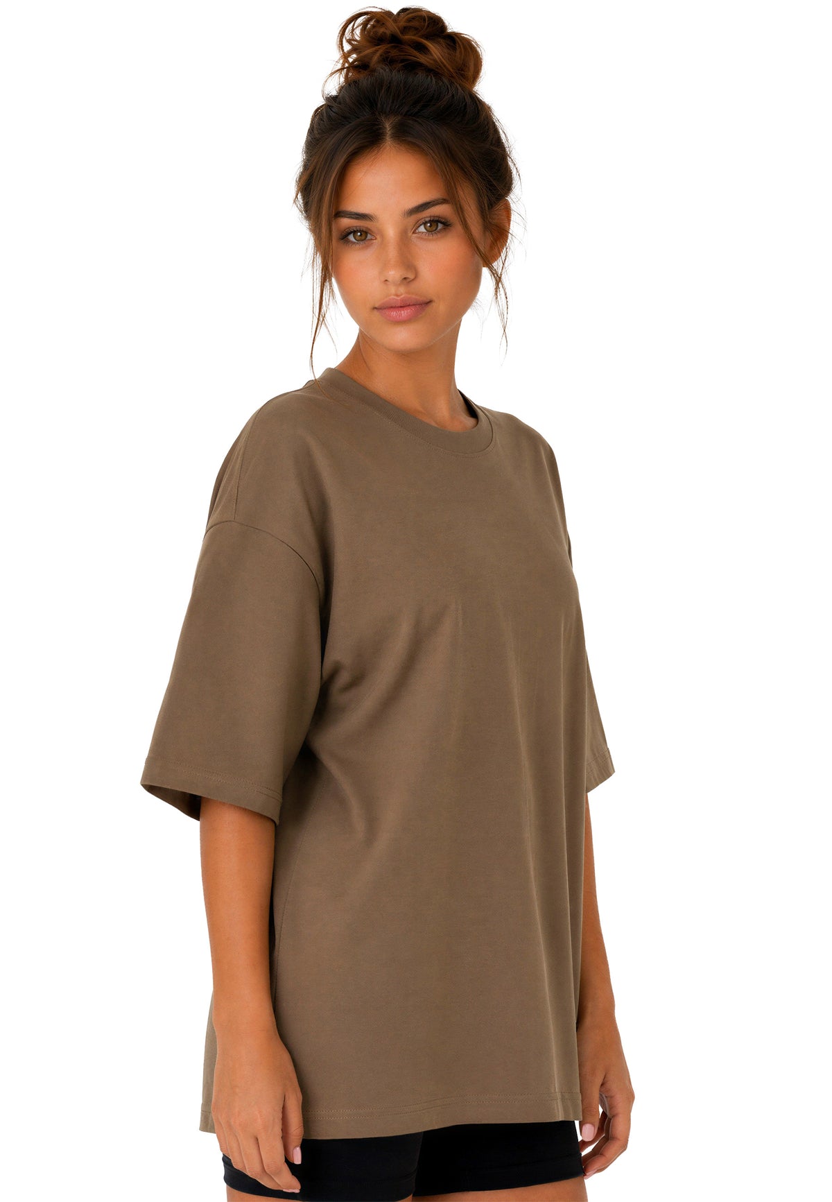 Damen Oversized T-Shirt in Khaki – Reichstadt – Ansicht 6