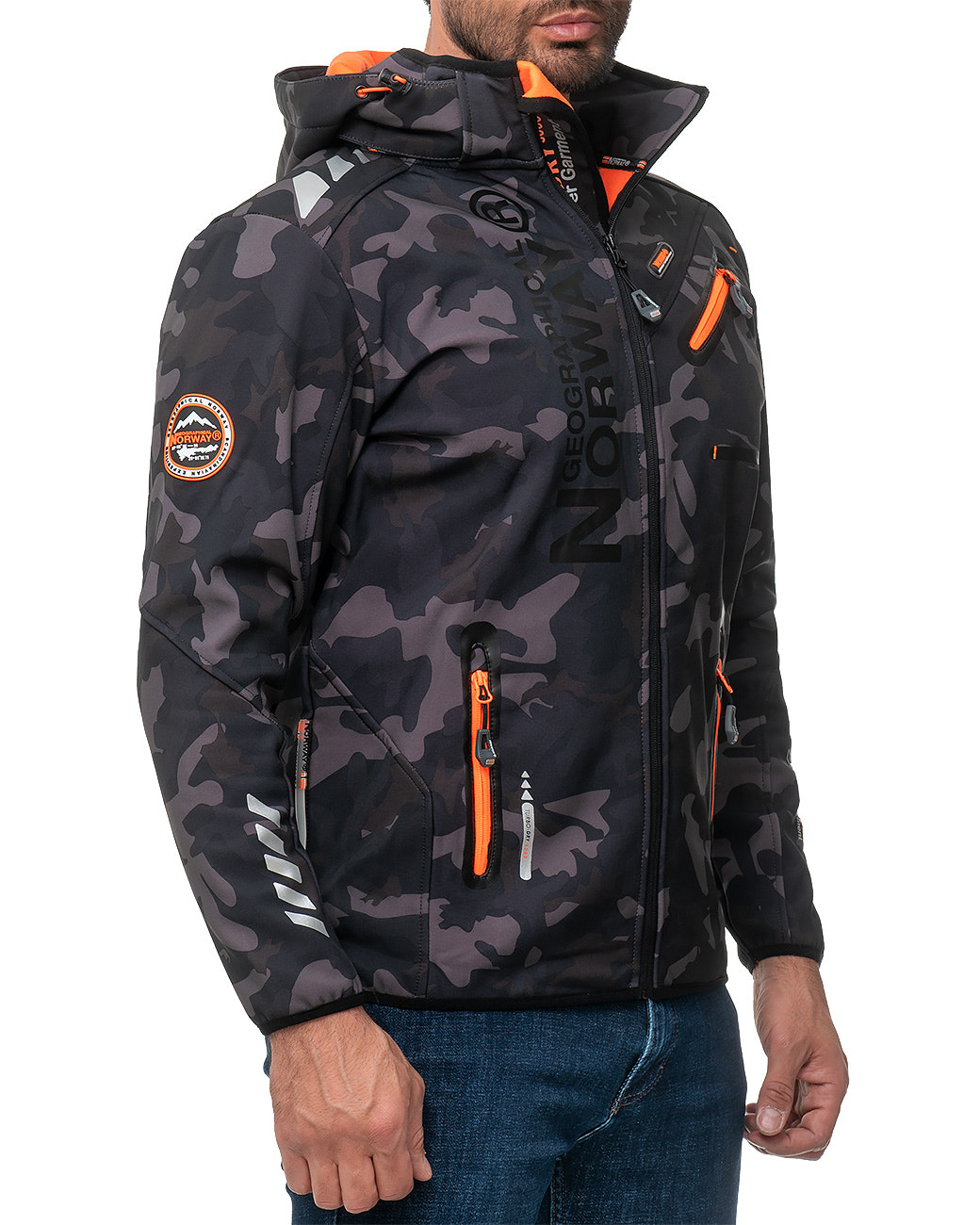Herren Regular Fit Softshelljacke royaute men in Black-Orange – Geographical Norway – Ansicht 6