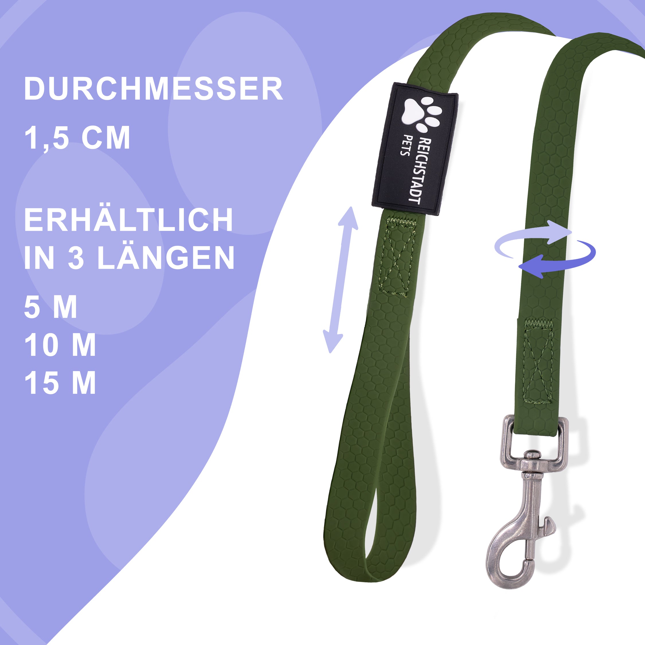 RS Pets Hundeleine Texturierte PVC 25RSP085 - Green