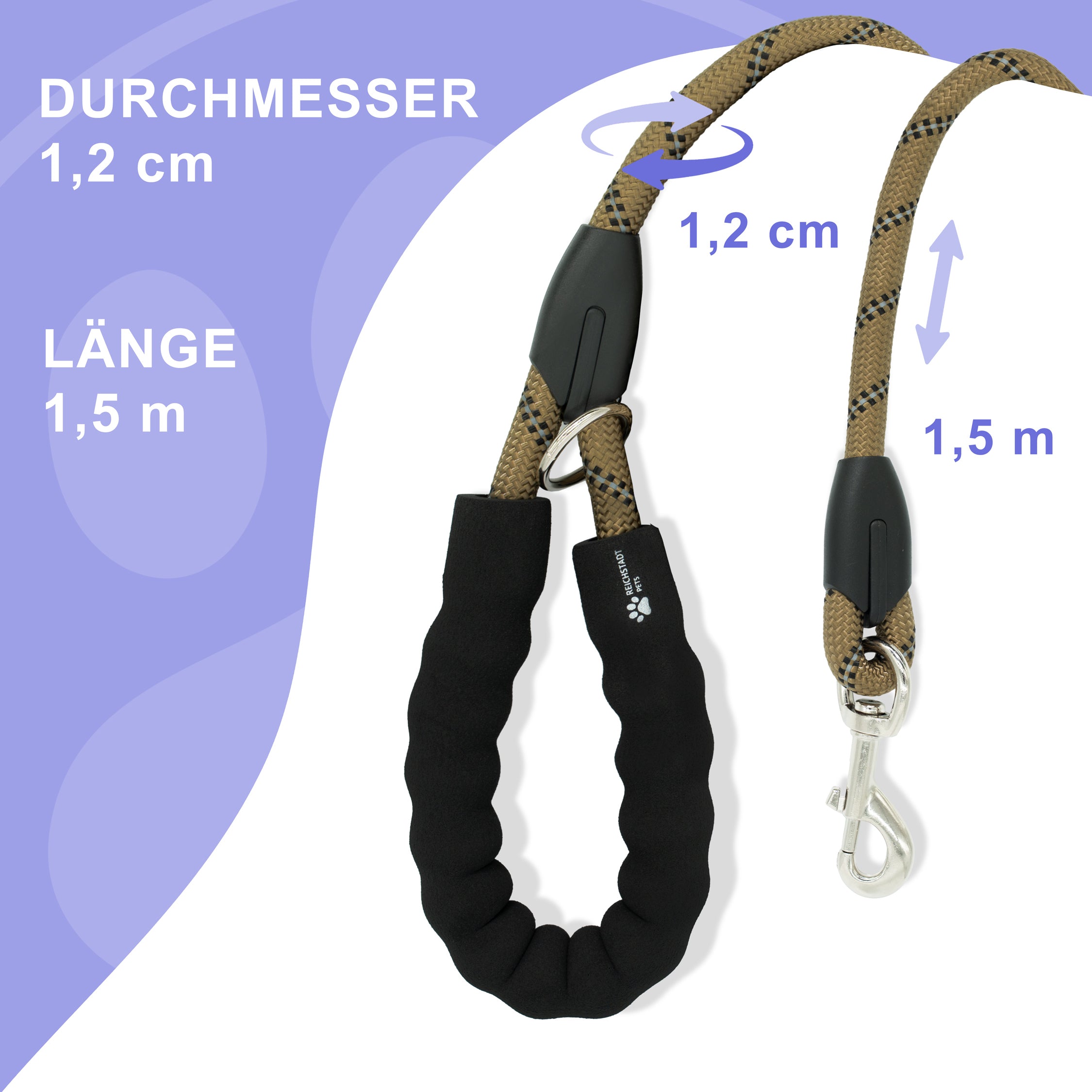 RS Pets Hundeleine Nylon 25RSP084 - Brown