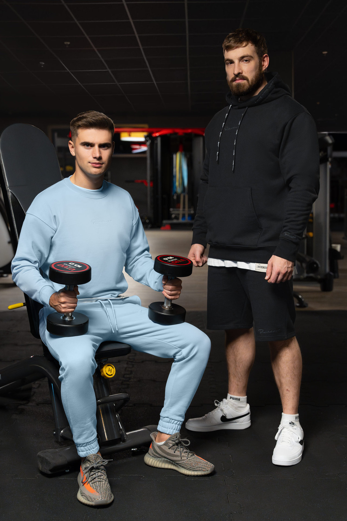 Herren Regular Fit Sport Hoodie Marken-Stick in Black – Reichstadt – Ansicht 7