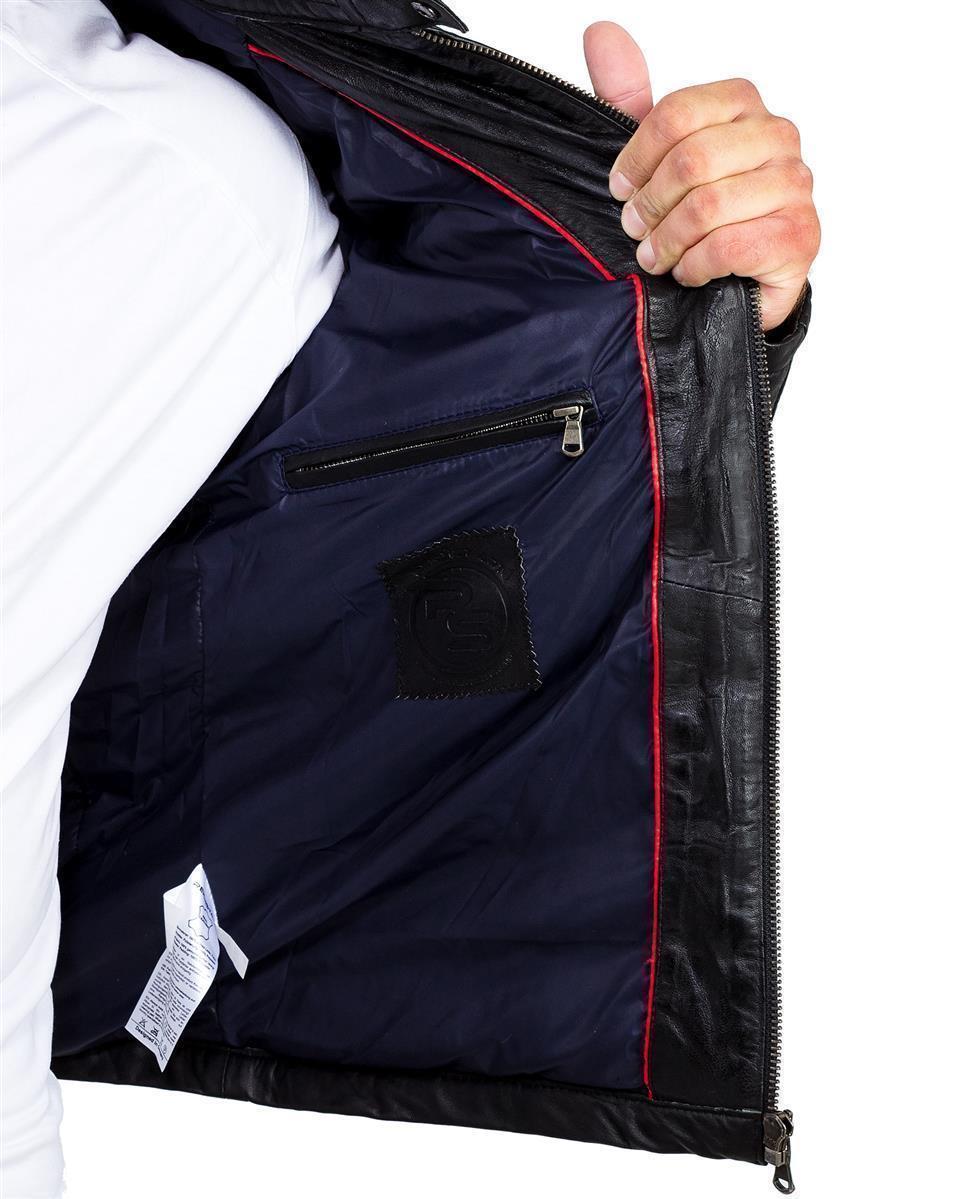 Reichstadt Herren Regular Fit Lederjacke Schwarz (Modell 19RS016) - Ansicht 7