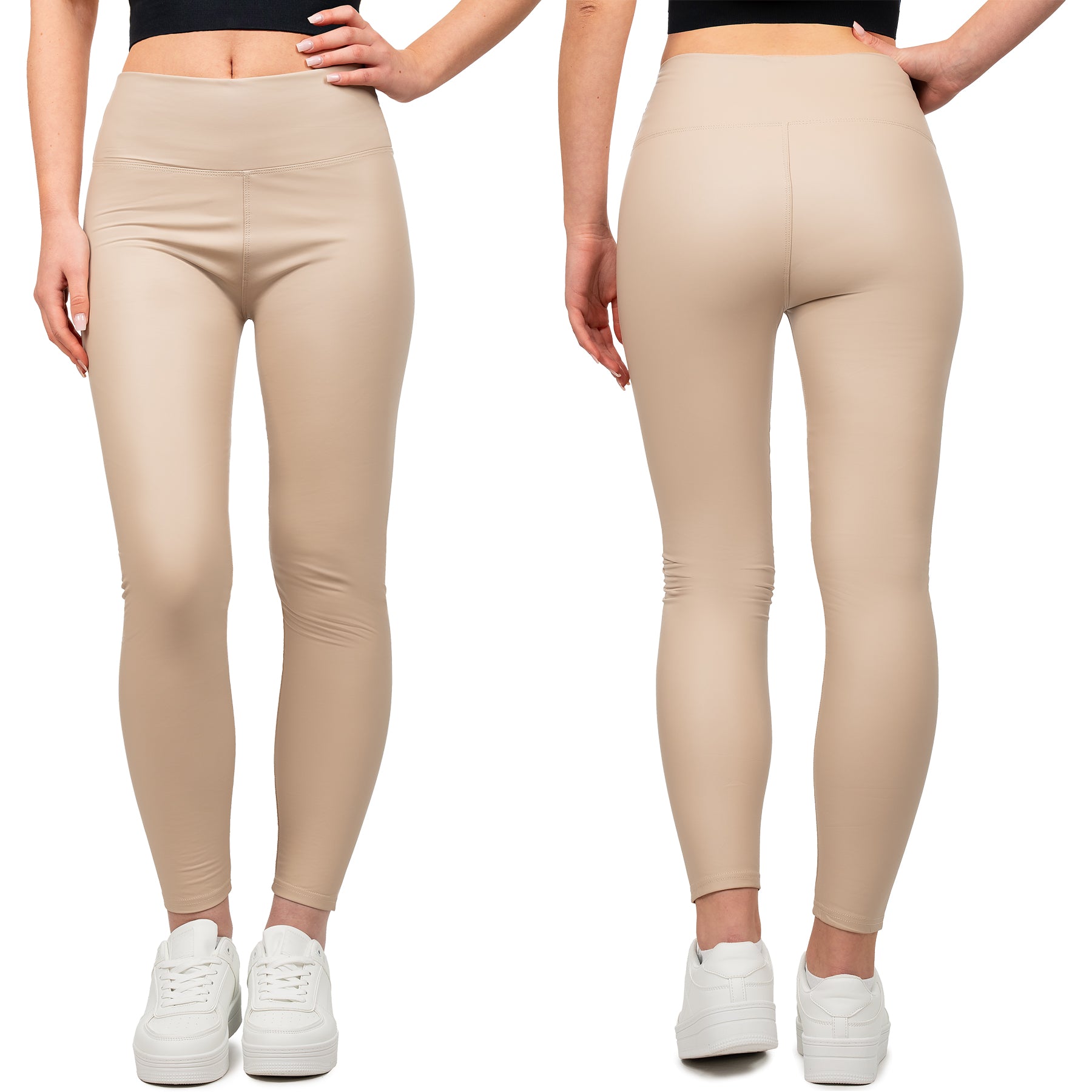 Damen Skinny Fit Hose High Waist 25RSW066 - Beige