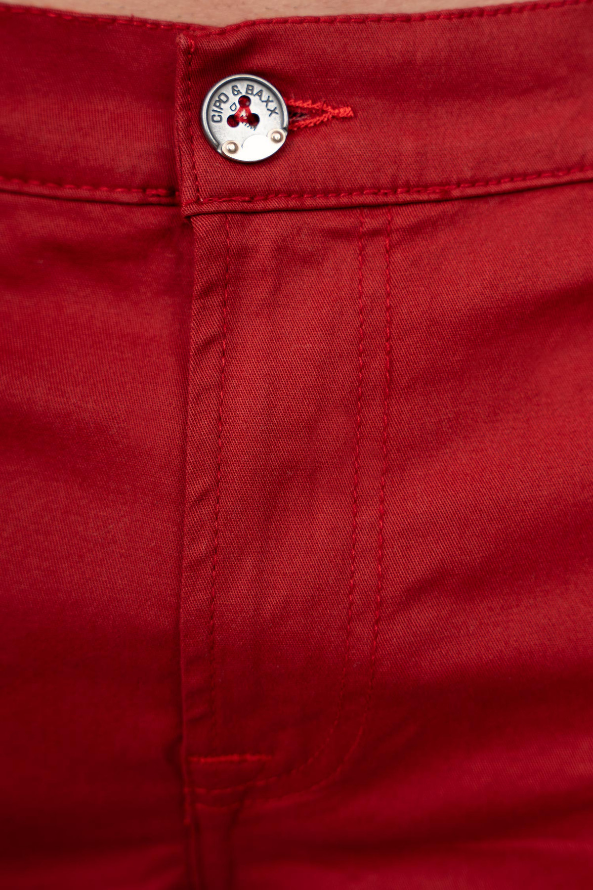 Herren Regular Fit Shorts Logo-Detail in Burgundy – Cipo & Baxx – Ansicht 7