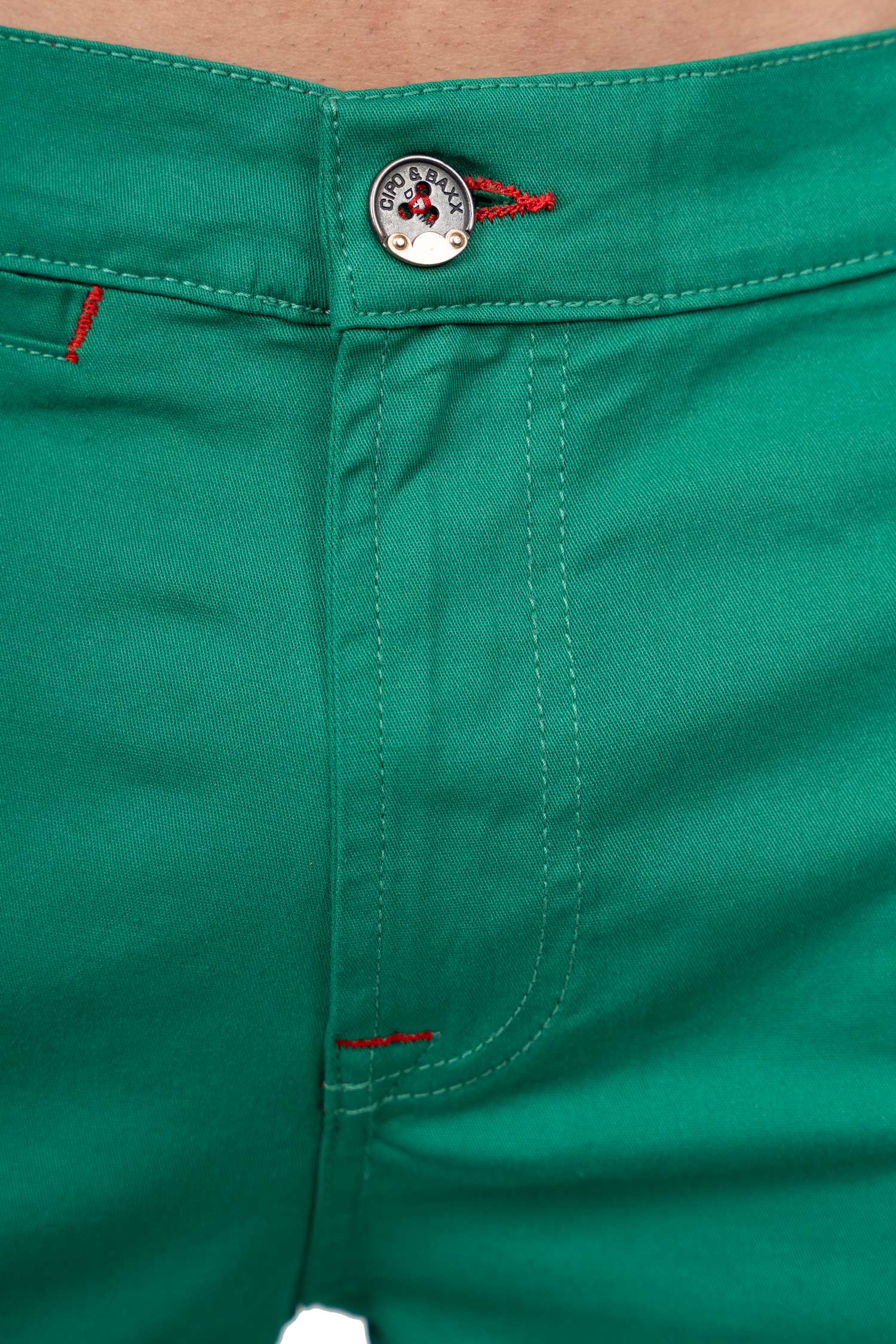 Herren Regular Fit Shorts Logo-Detail CK272 - Green