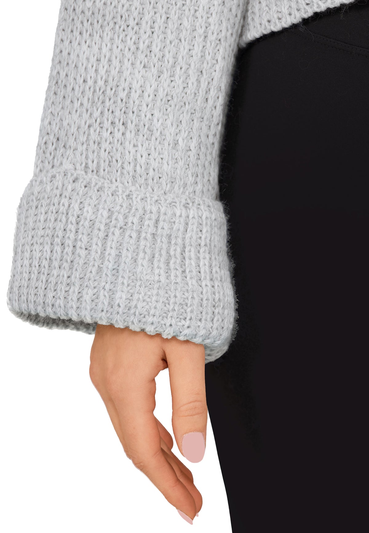 Damen Relaxed Fit Strickpullover 25RSW093 - Grey