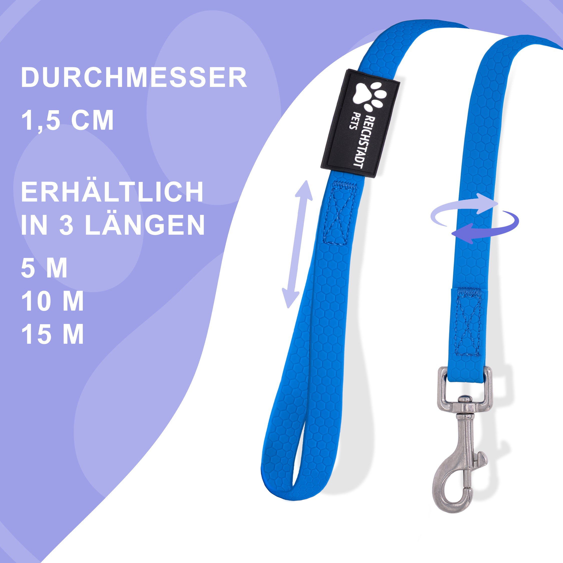 RS Pets Hundeleine Texturierte PVC 25RSP085 - Blue