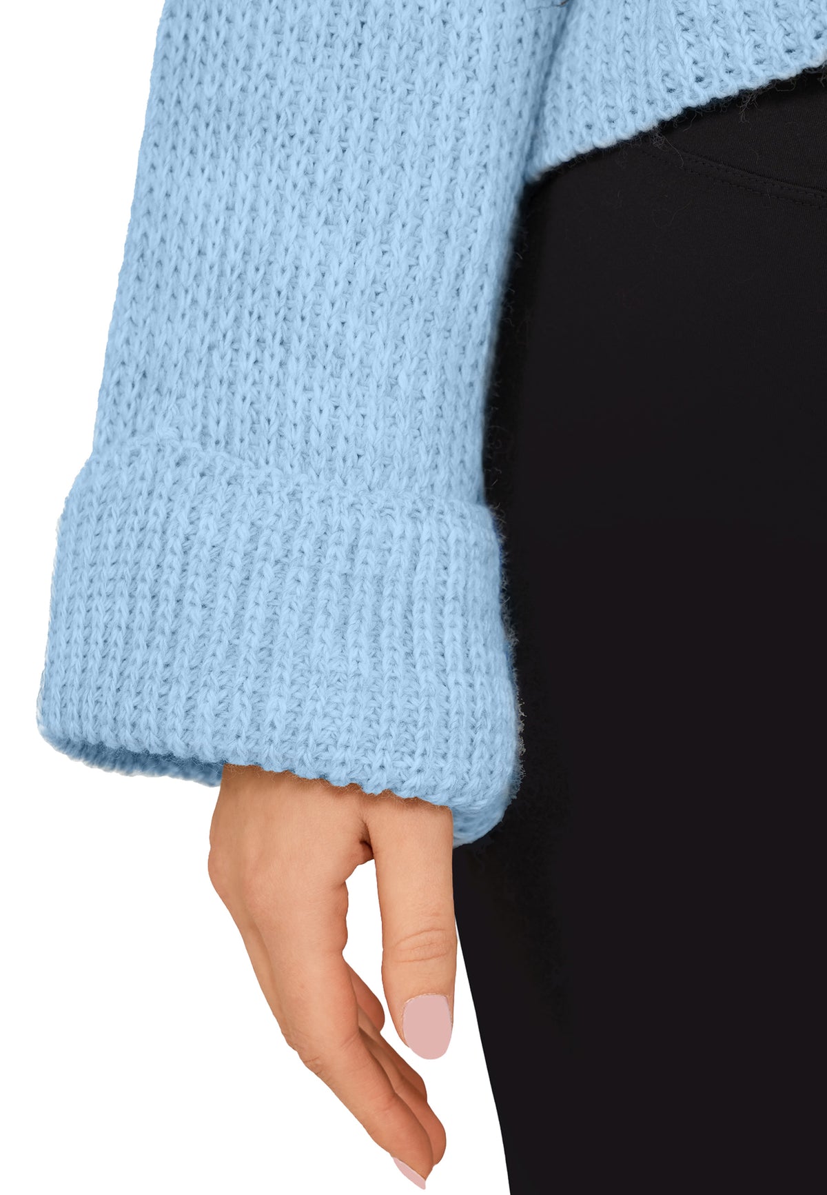 Damen Relaxed Fit Strickpullover 25RSW093 - Baby Blue