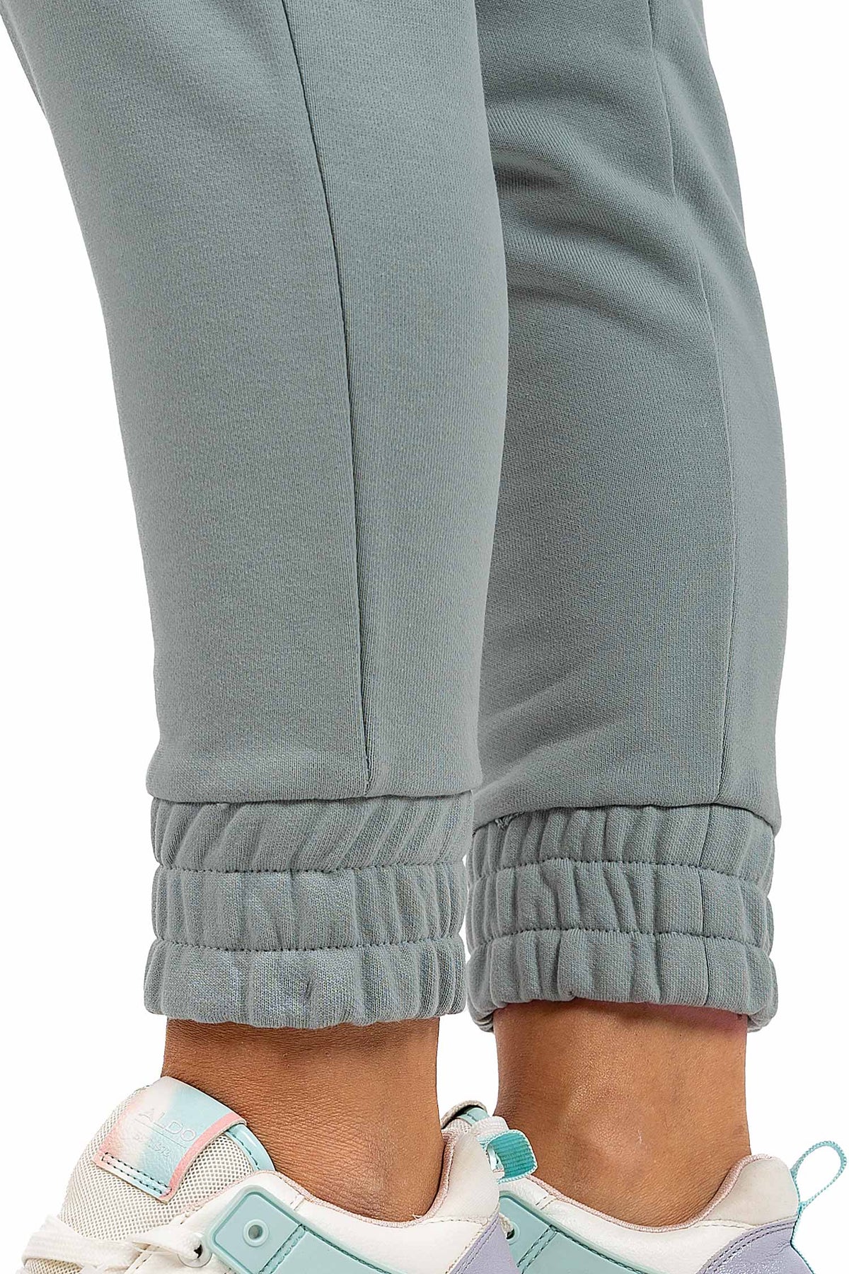 Damen Slim Fit Jogginghose Marken-Stick in Grey – Reichstadt – Ansicht 7