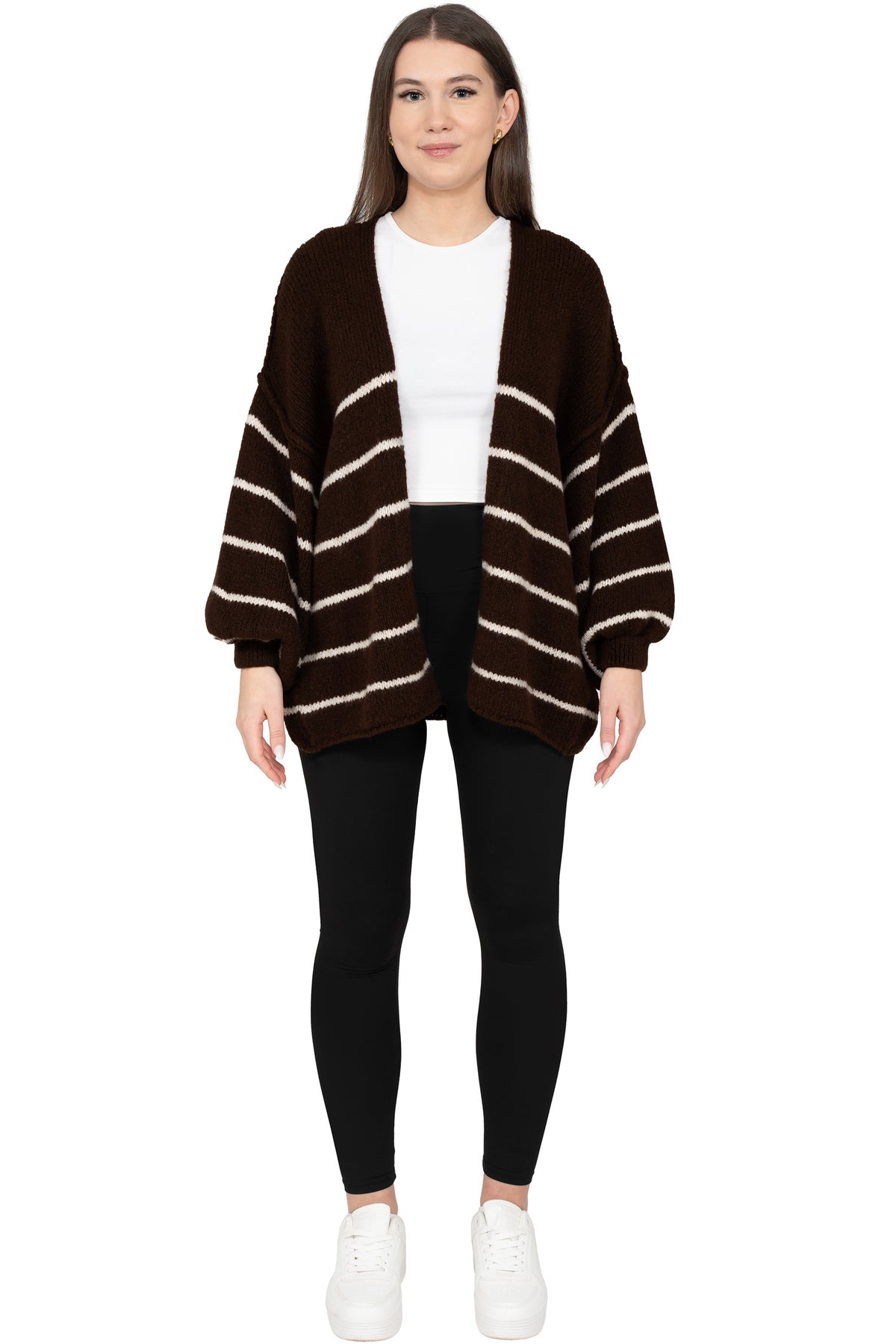 Damen Relaxed Fit Cardigan in Brown – Reichstadt – Ansicht 7