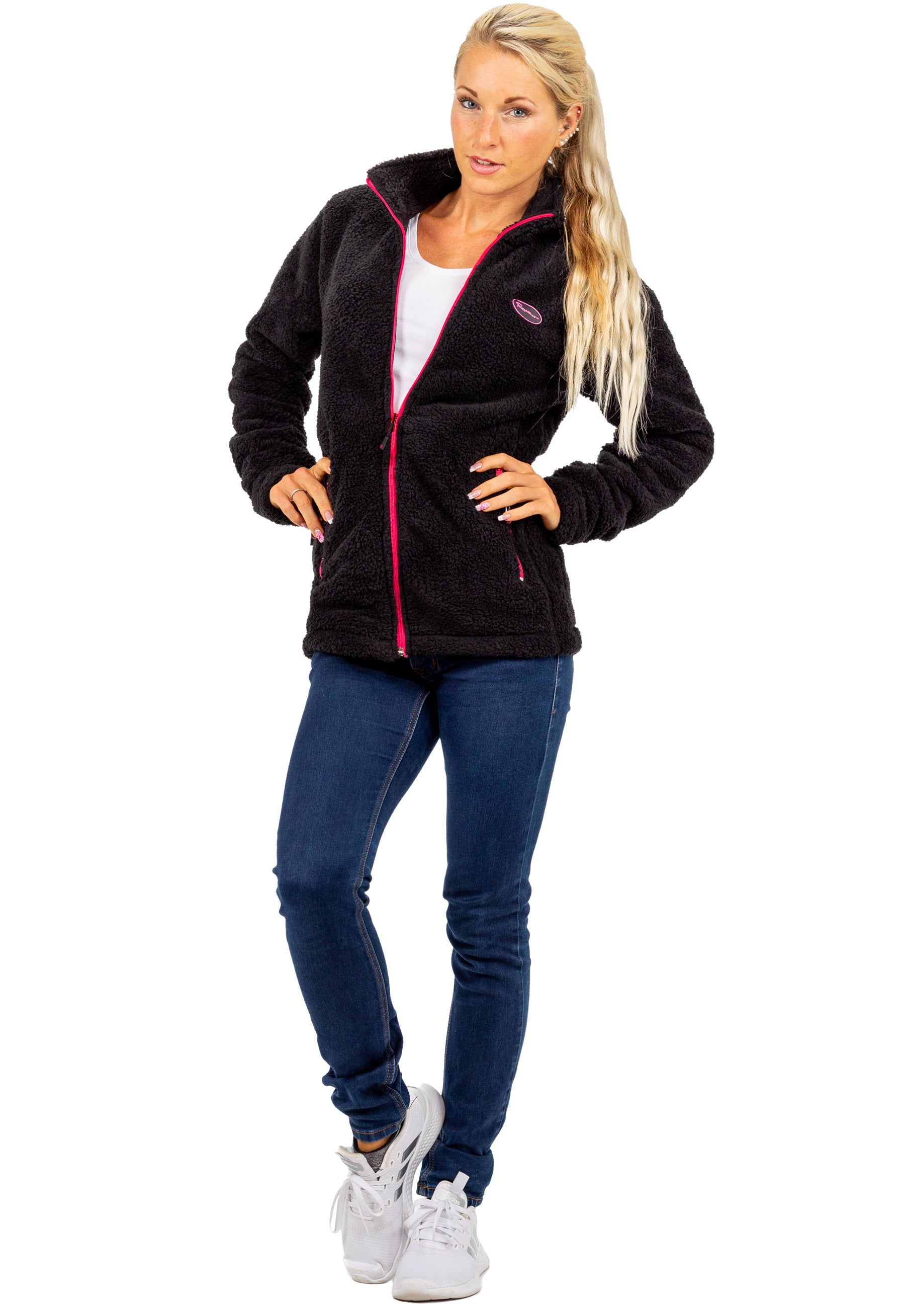 Damen Regular Fit Fleecejacke Kuschelig 22RSW002 - Black