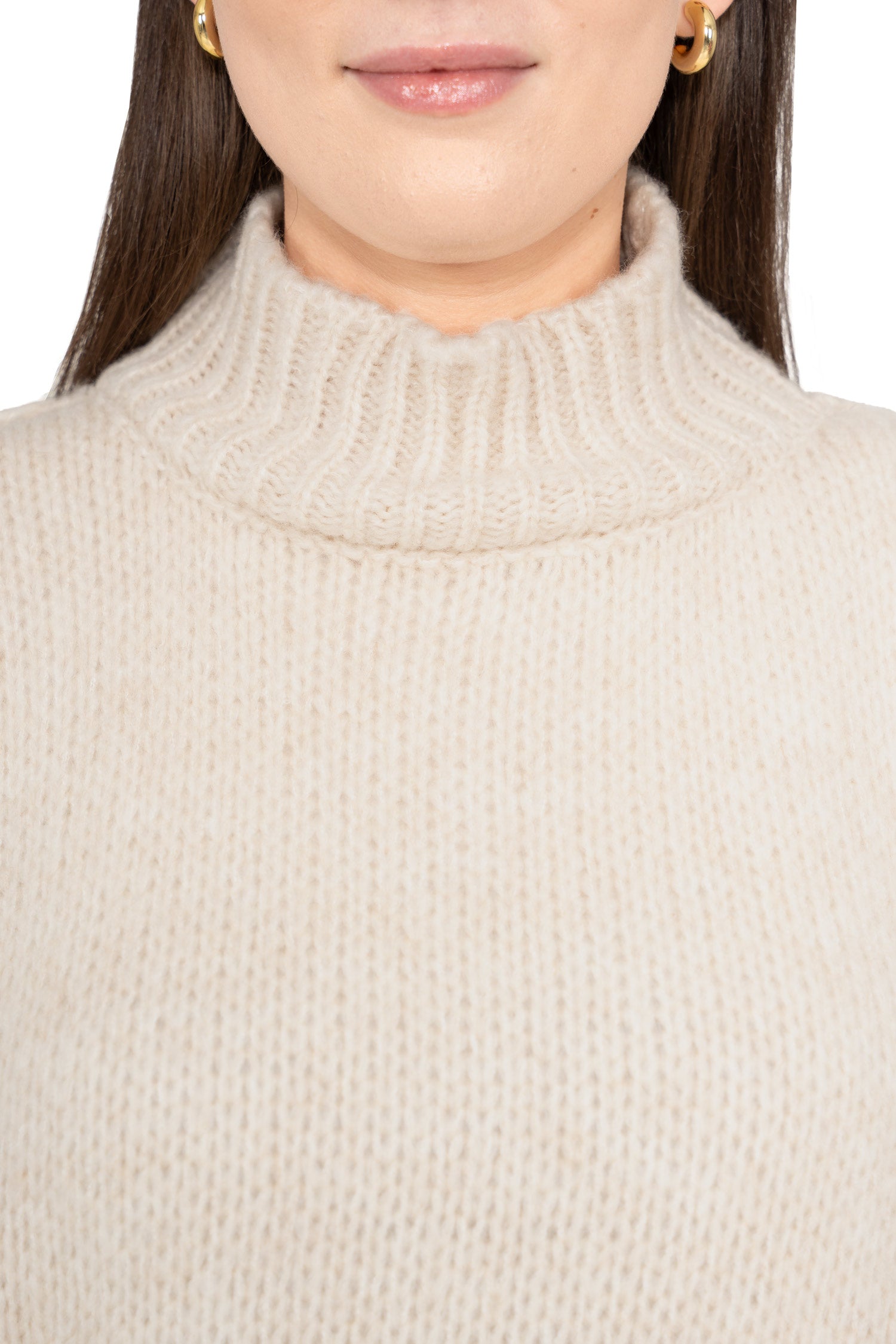 Damen Relaxed Fit Strickpullover 25RSW095 - Beige
