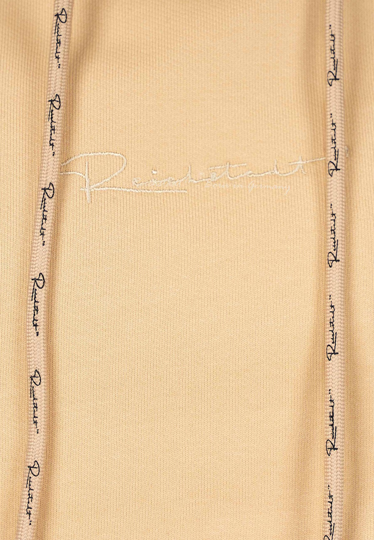 Herren Regular Fit Hoodie Marken-Stick in Beige – Reichstadt – Ansicht 7