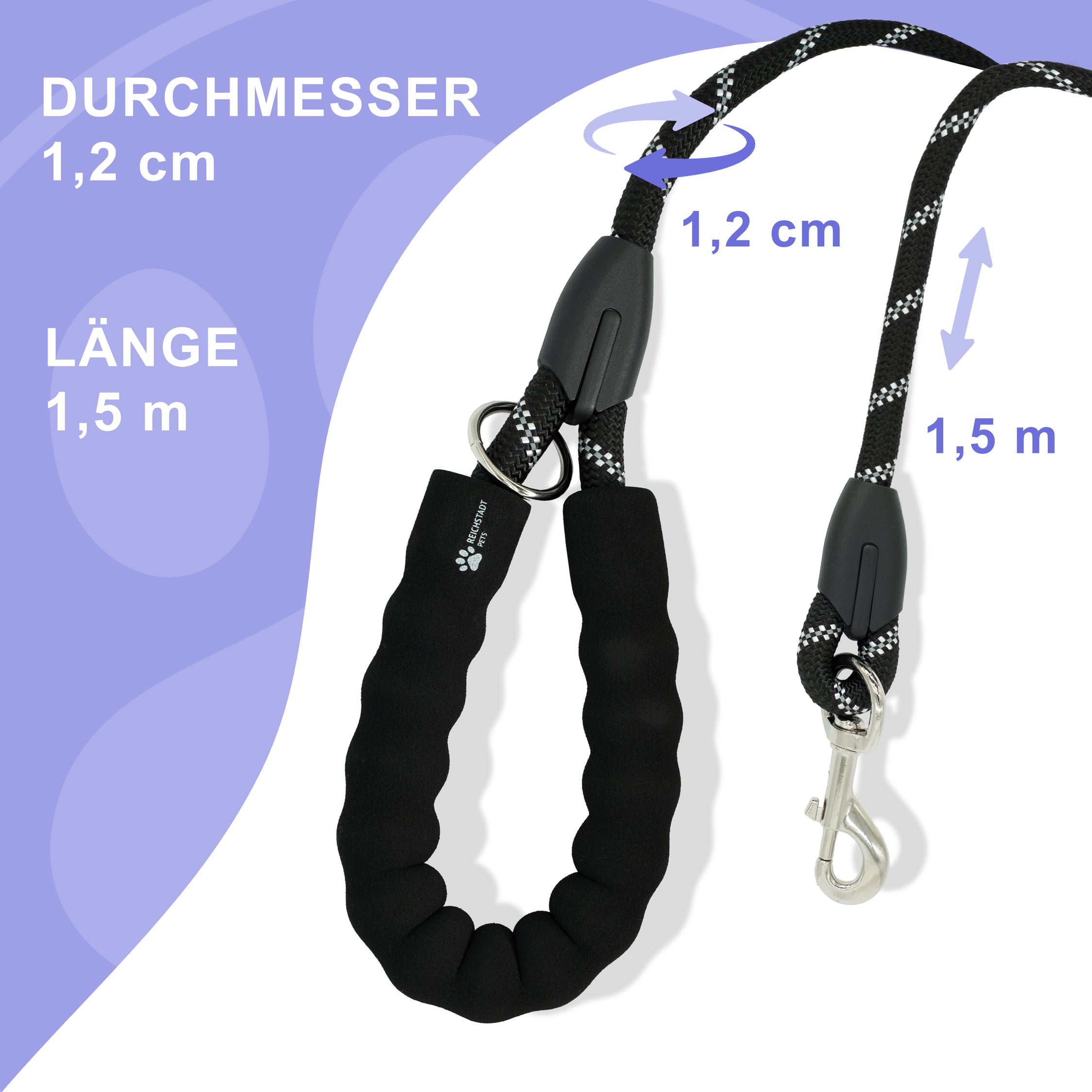 RS Pets Hundeleine Nylon 25RSP084 - Black